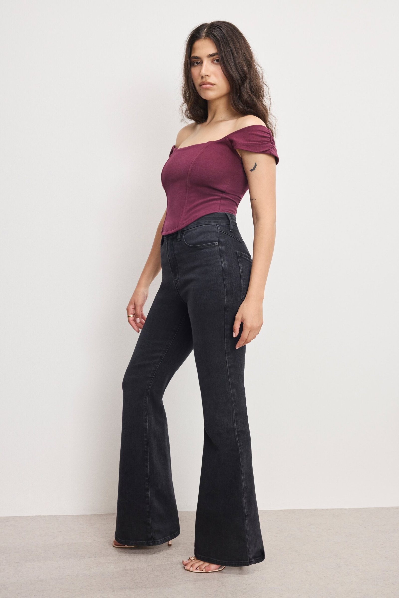 DOLLY JOLEANS PETITE FLARE JEANS | BLACK391 - Image 3