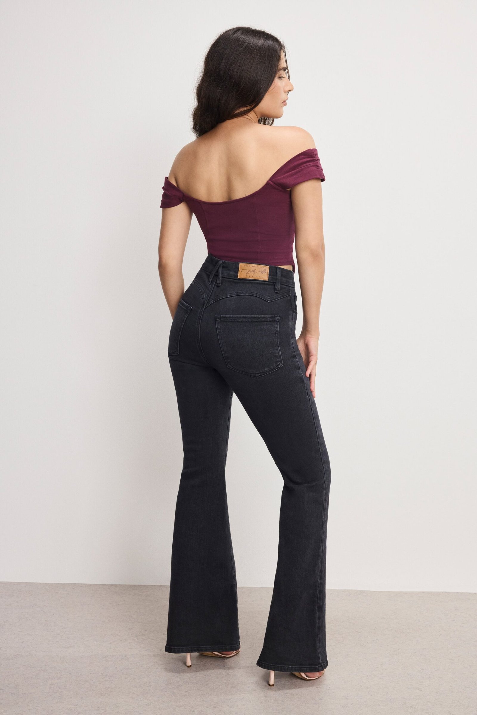 DOLLY JOLEANS PETITE FLARE JEANS | BLACK391 - Image 5