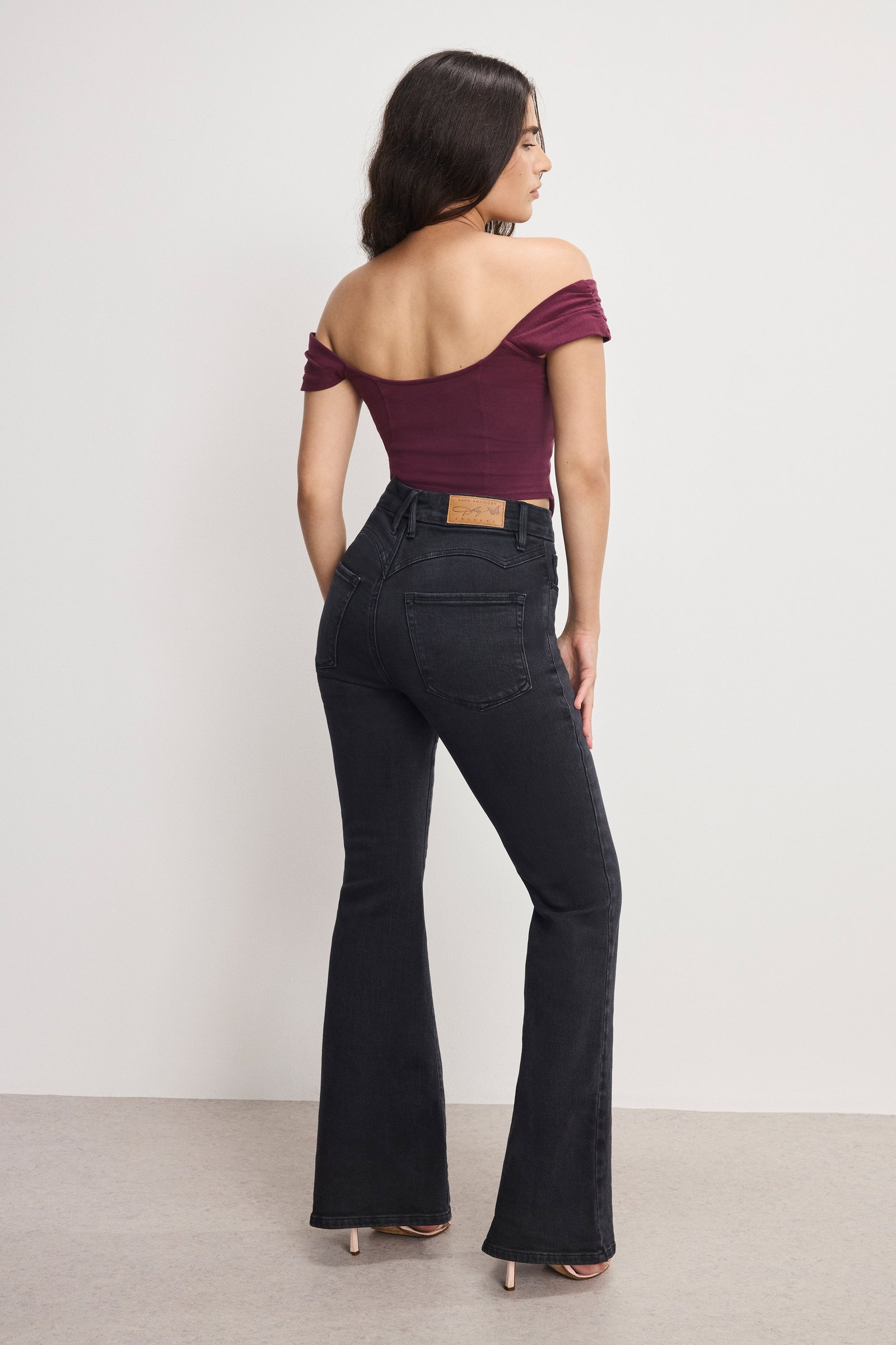 DOLLY JOLEANS PETITE FLARE JEANS | BLACK391 - Image 5