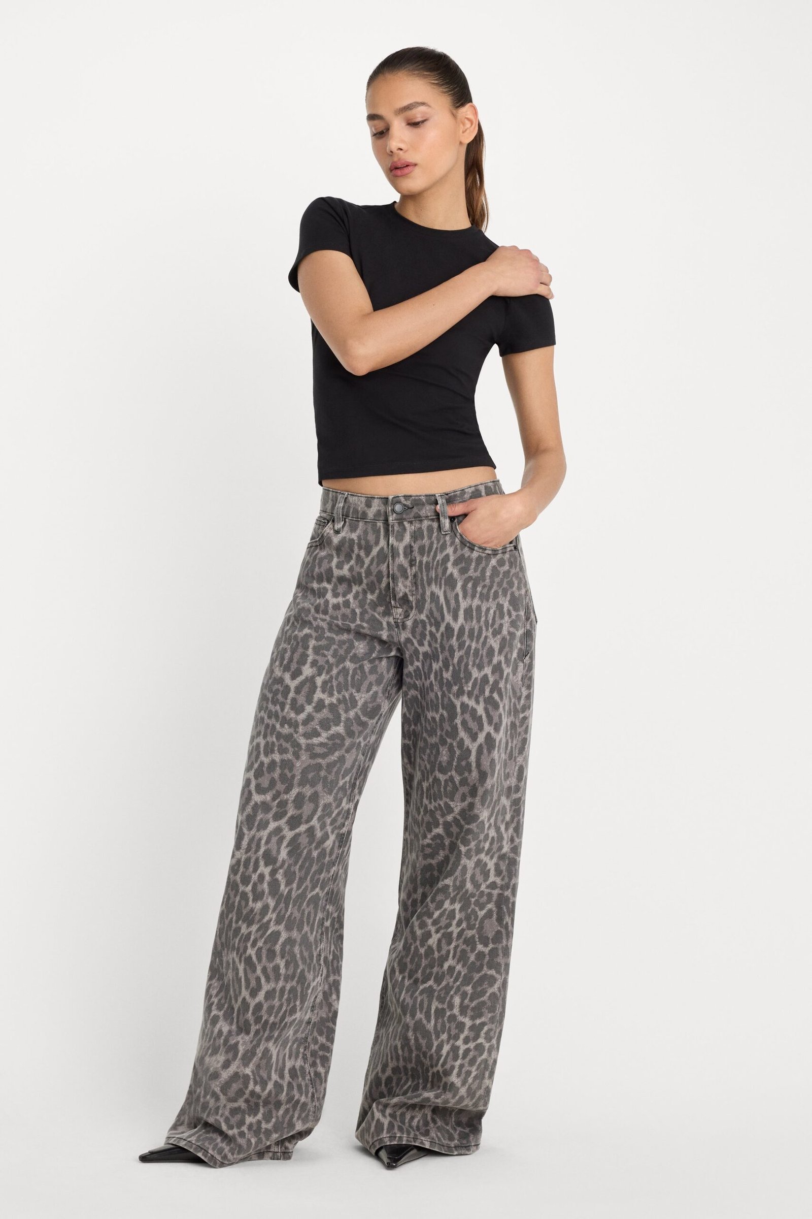 GOOD EASE LEOPARD JEANS | GREY LUCKY LEOPARD