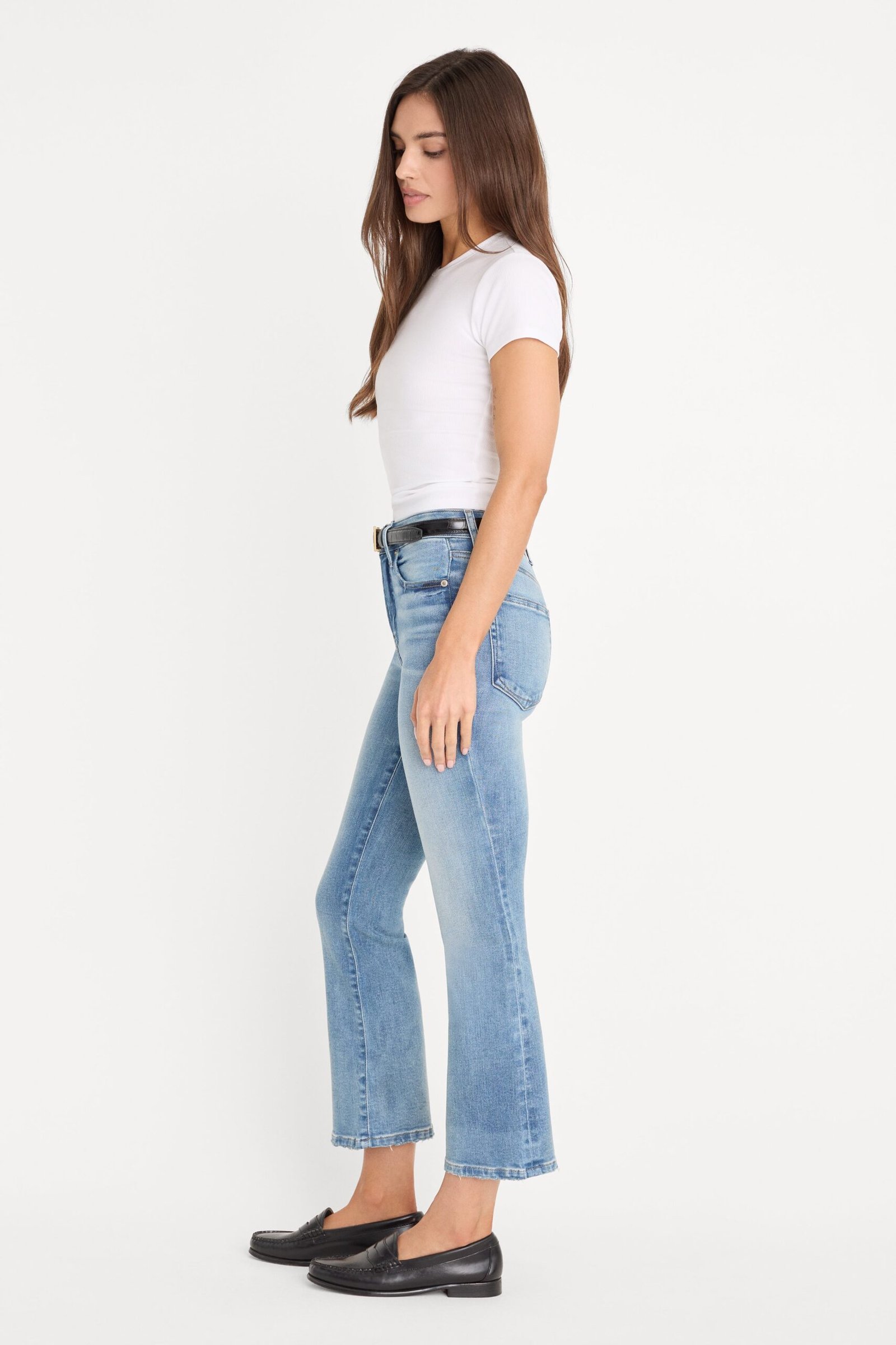 SOFT TECH GOOD LEGS CROP MINI BOOT JEANS| INDIGO1293 - Image 4