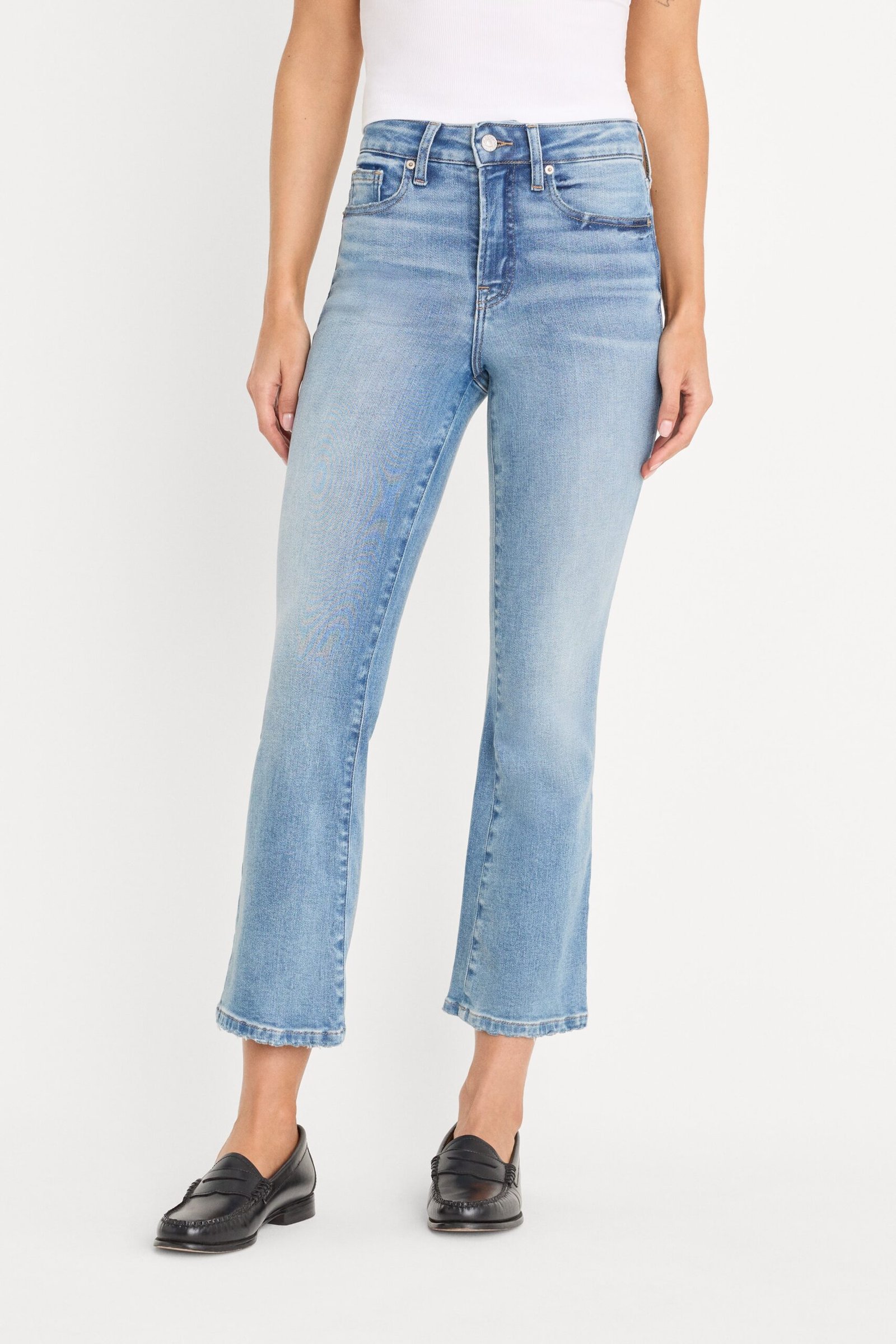 Alternative view of SOFT TECH GOOD LEGS CROP MINI BOOT JEANS| INDIGO1293