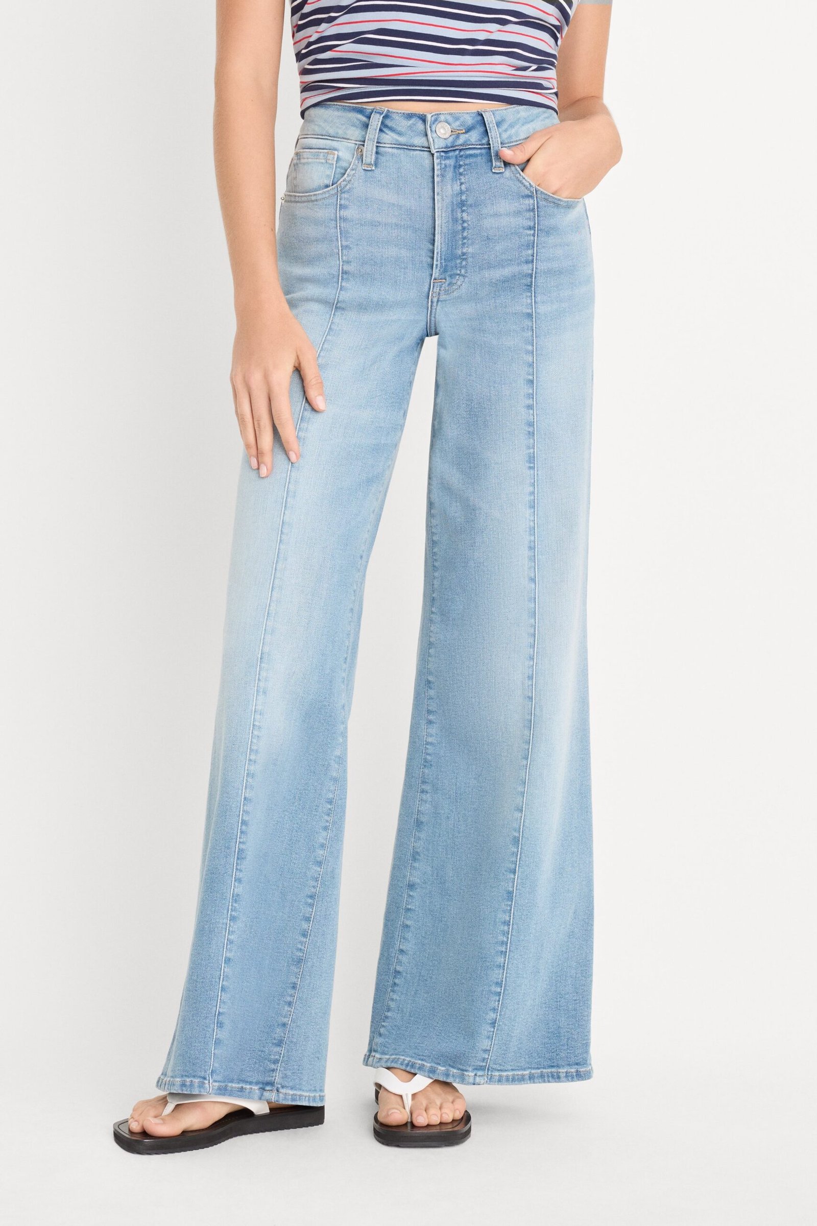 Alternative view of GOOD WAIST PALAZZO ANKLE JEANS | INDIGO1247
