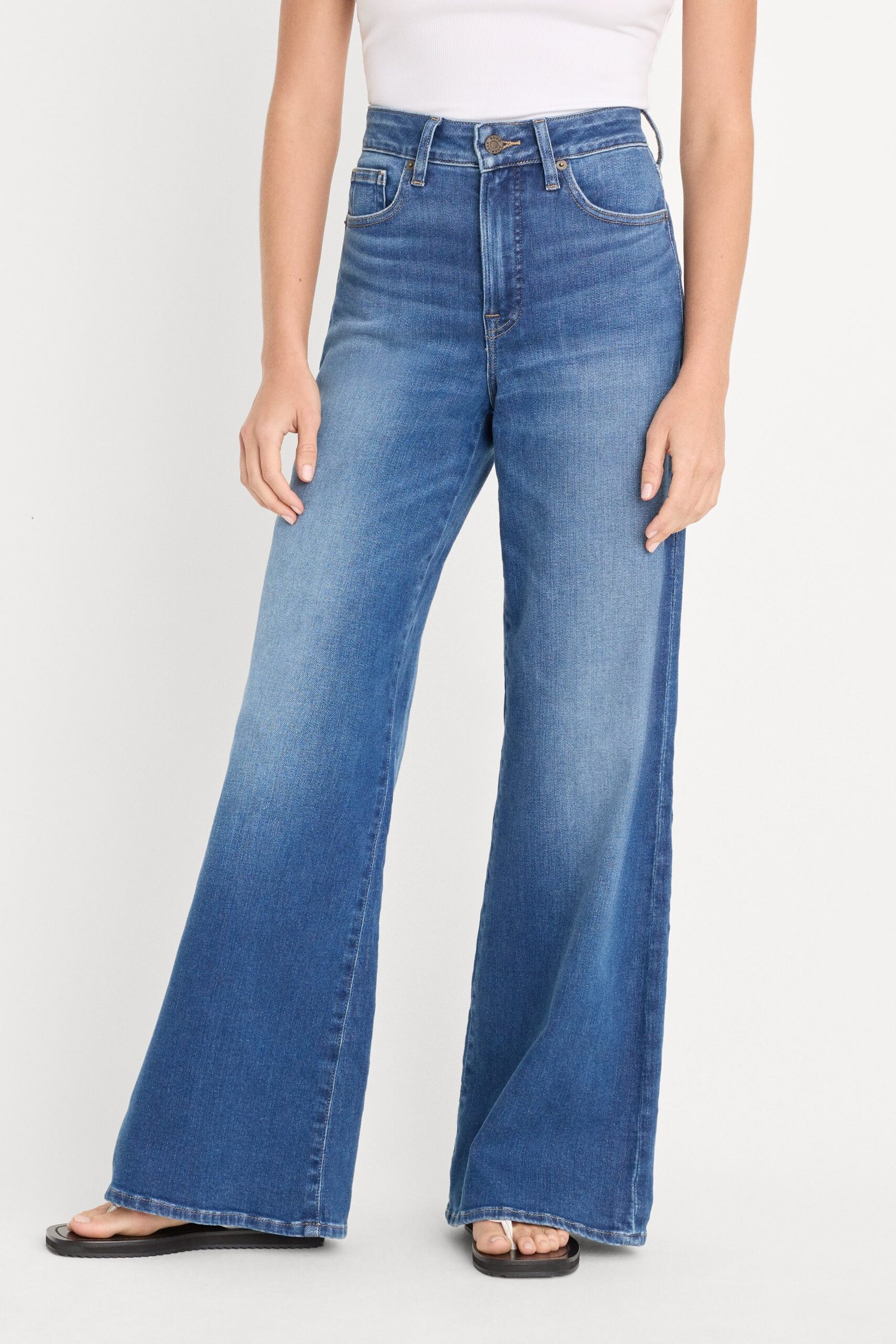 Alternative view of SOFT TECH GOOD WAIST PALAZZO JEANS | INDIGO1233