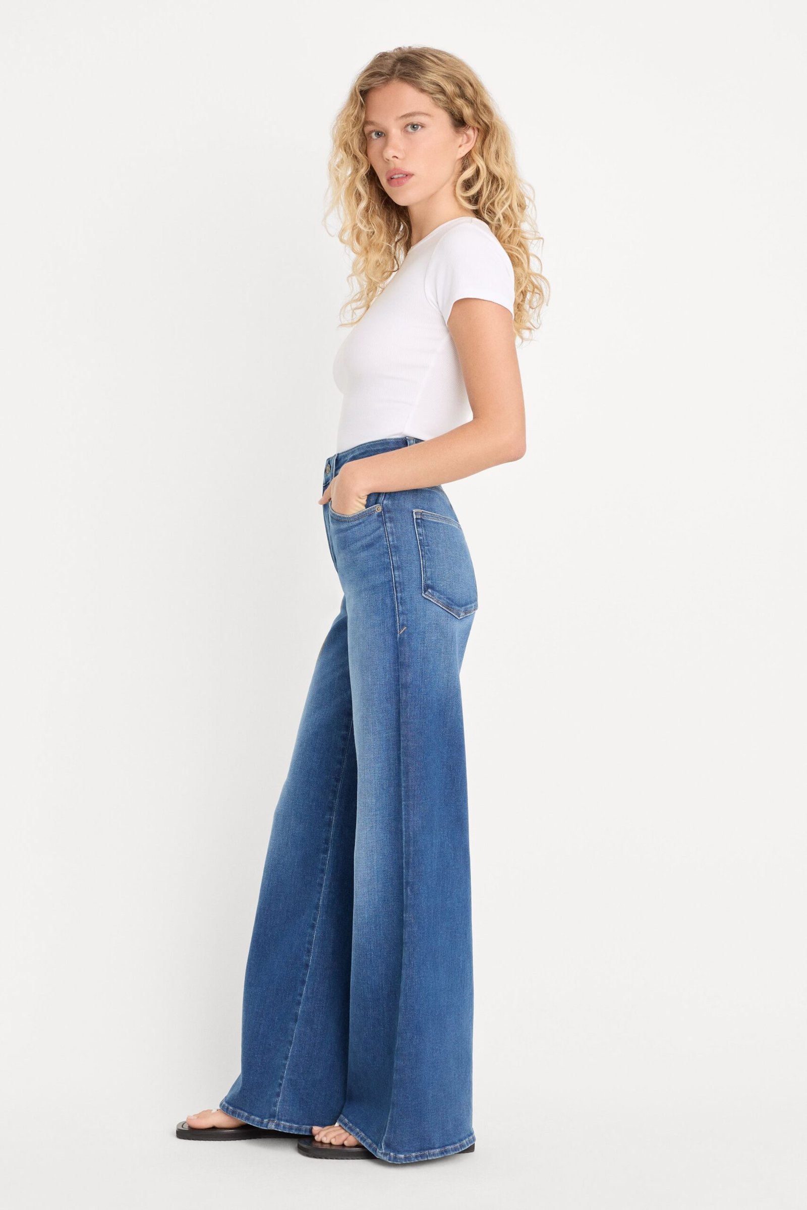 Alternative view of SOFT TECH GOOD PETITE PALAZZO JEANS | INDIGO1233