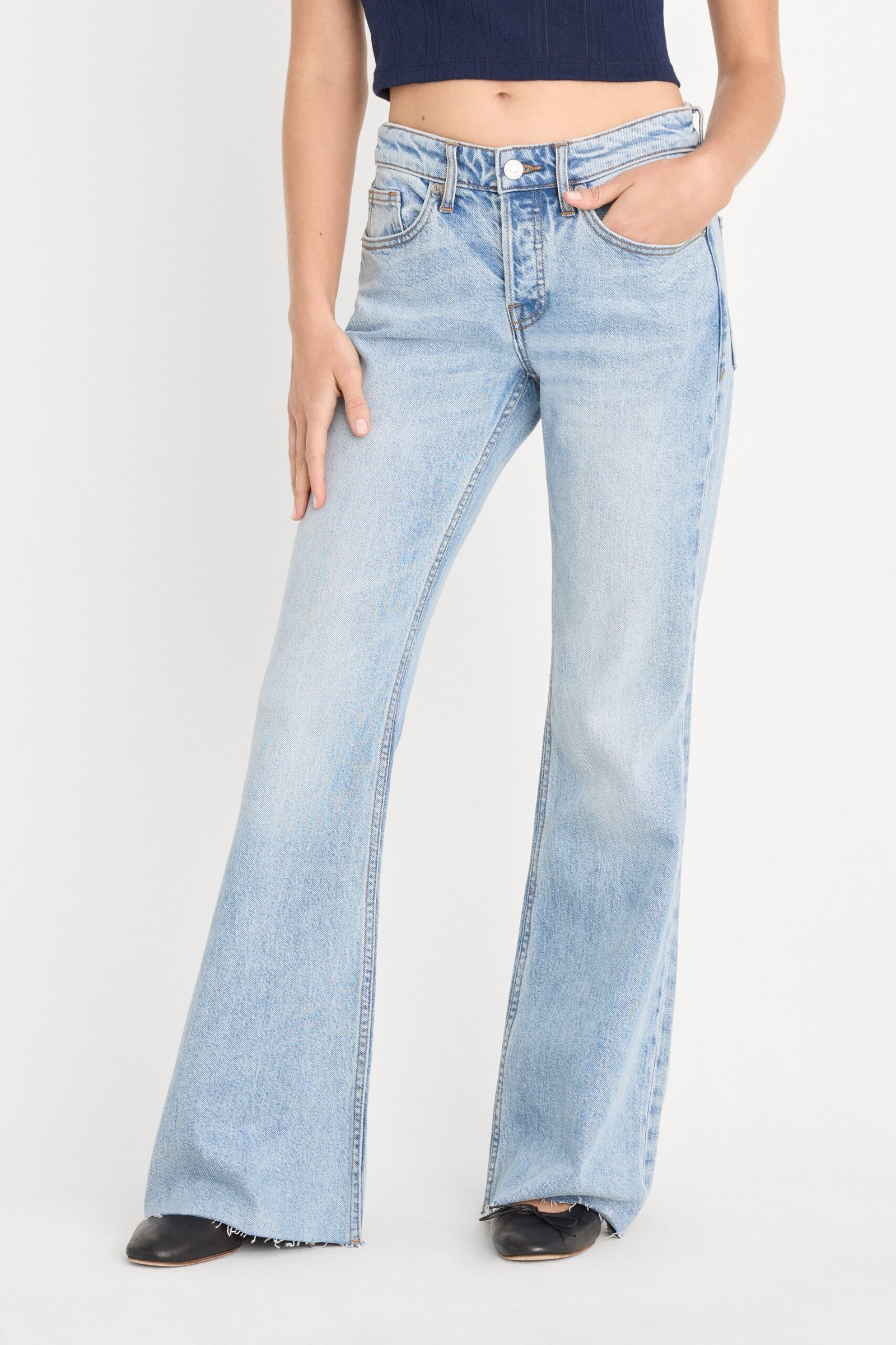 Alternative view of VINTAGE LOW RELAXED FLARE JEANS | INDIGO1288