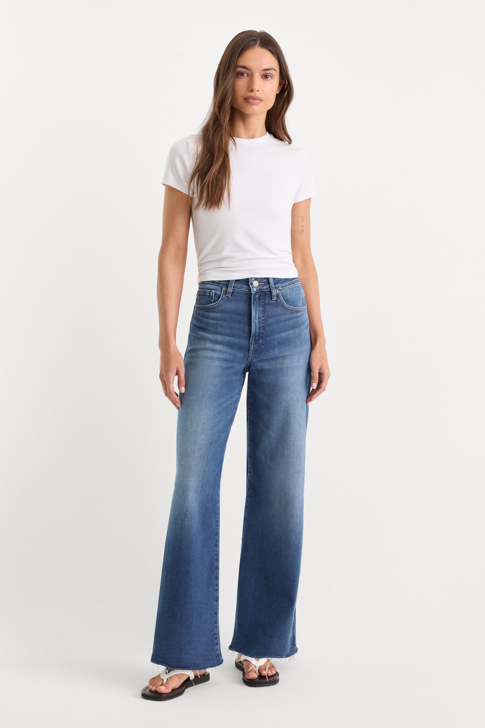SOFT TECH GOOD WAIST PALAZZO ANKLE JEANS | INDIGO1233 - Image 3