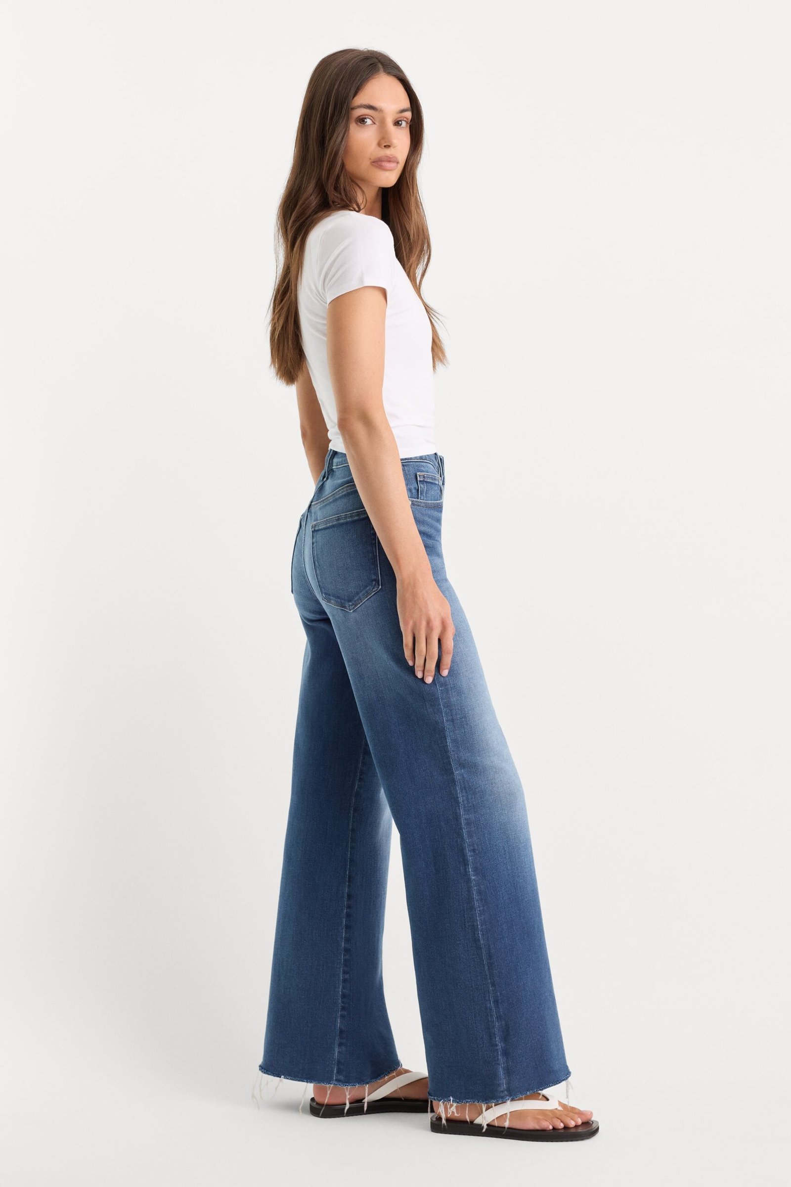SOFT TECH GOOD WAIST PALAZZO ANKLE JEANS | INDIGO1233