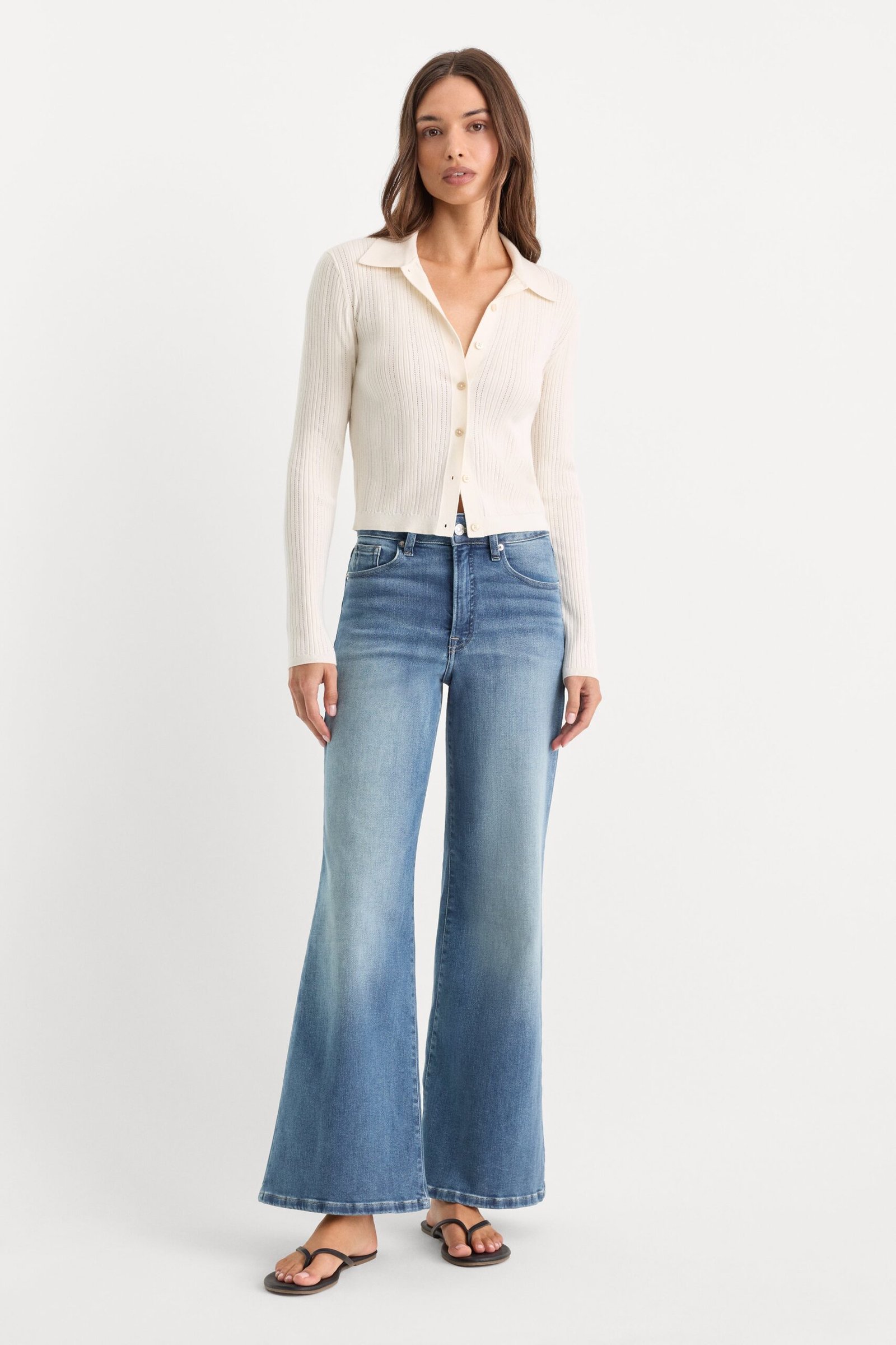 SOFT TECH GOOD WAIST PALAZZO ANKLE JEANS | INDIGO1238