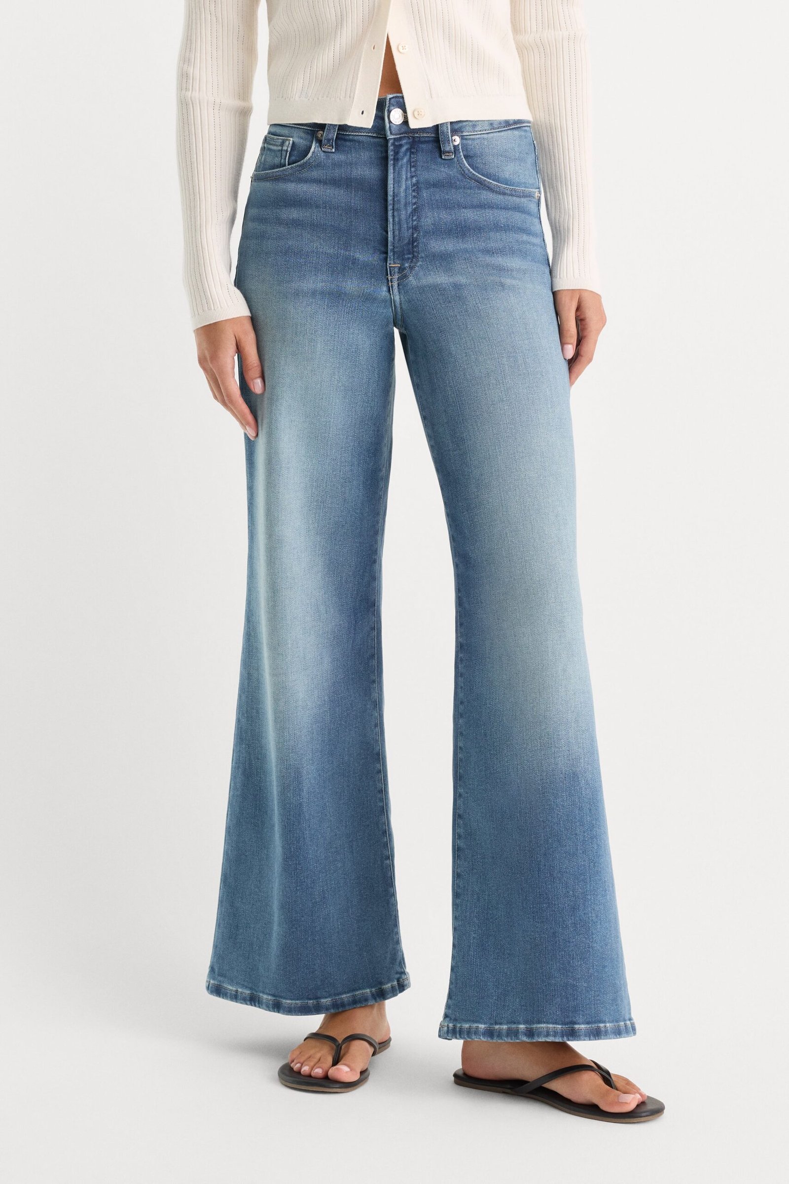 Alternative view of SOFT TECH GOOD WAIST PALAZZO ANKLE JEANS | INDIGO1238