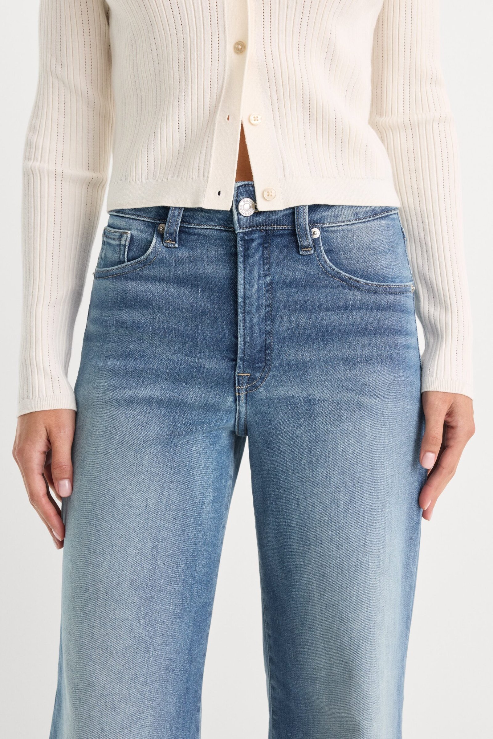 SOFT TECH GOOD WAIST PALAZZO ANKLE JEANS | INDIGO1238 - Image 4