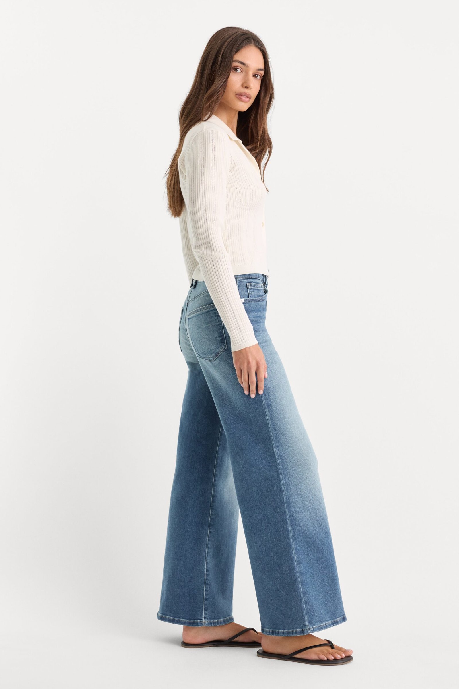 SOFT TECH GOOD WAIST PALAZZO ANKLE JEANS | INDIGO1238 - Image 3