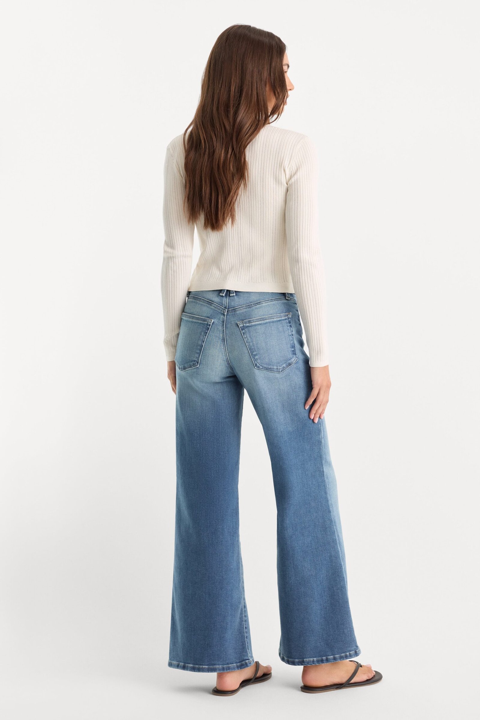 SOFT TECH GOOD WAIST PALAZZO ANKLE JEANS | INDIGO1238 - Image 5