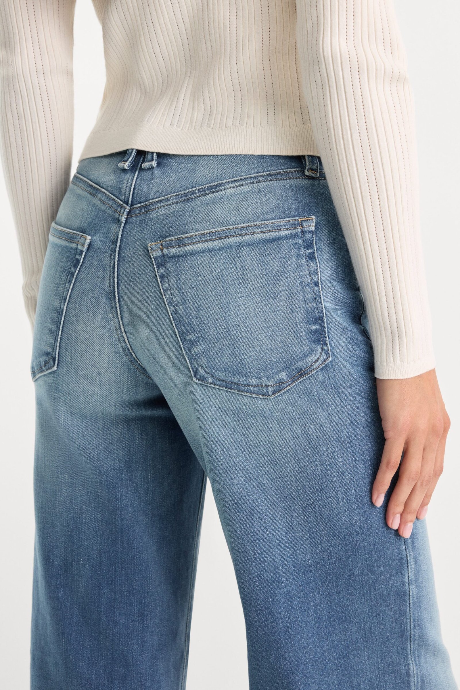 SOFT TECH GOOD WAIST PALAZZO ANKLE JEANS | INDIGO1238 - Image 6