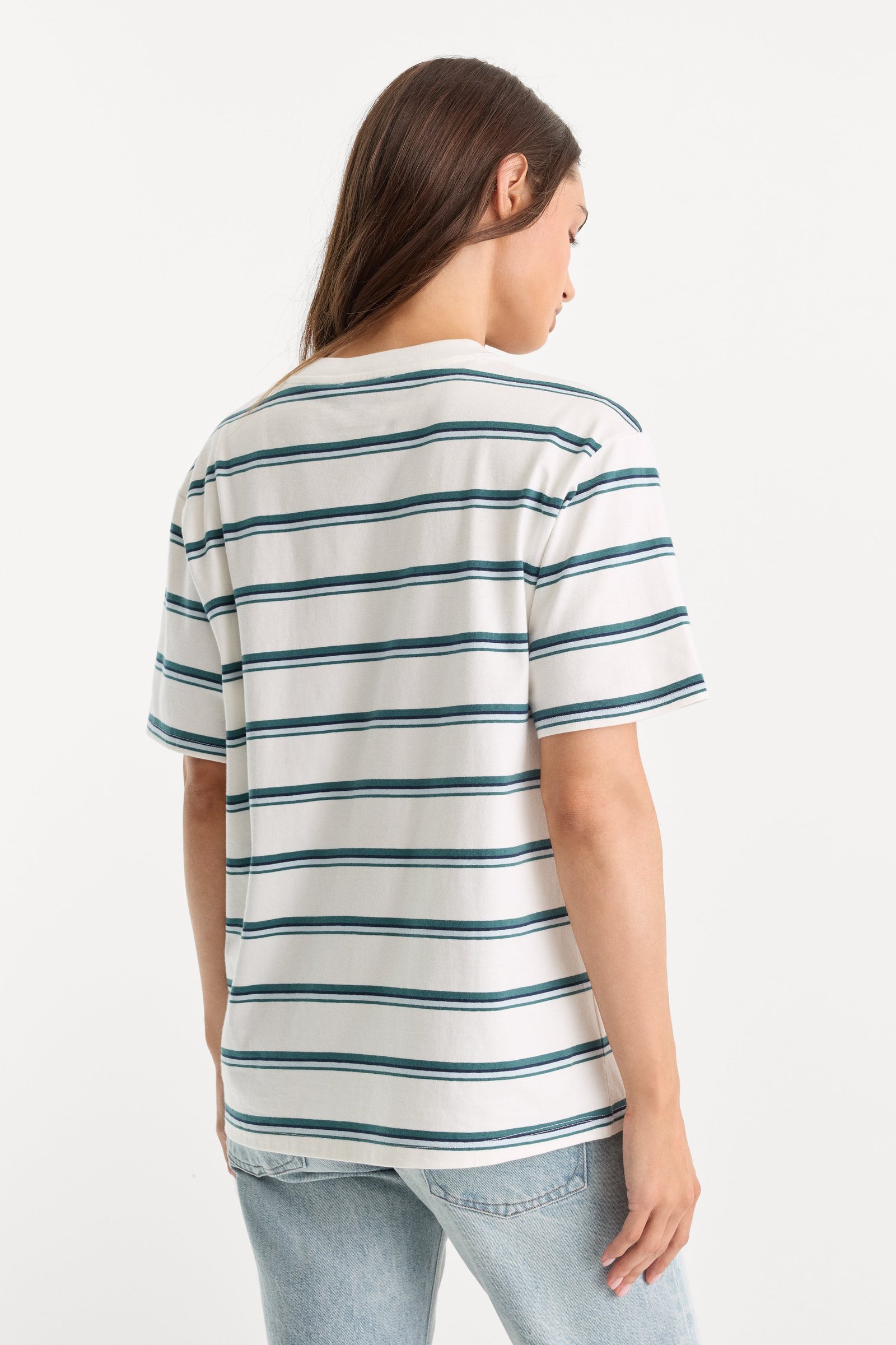 THE OVERSIZED TEE | HARBOR STRIPE CLOUD WHITE - Image 5