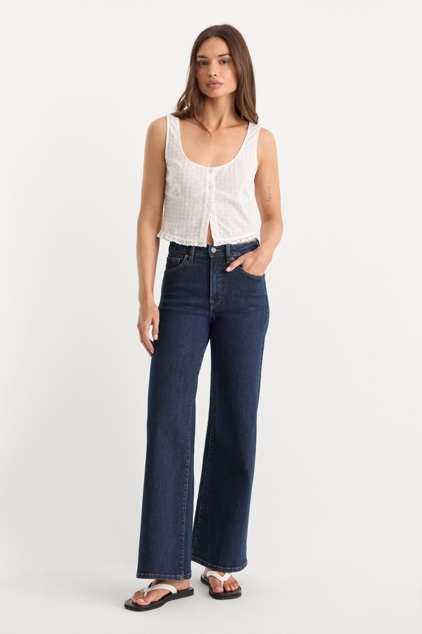 GOOD WAIST PALAZZO ANKLE JEANS | INDIGO1231