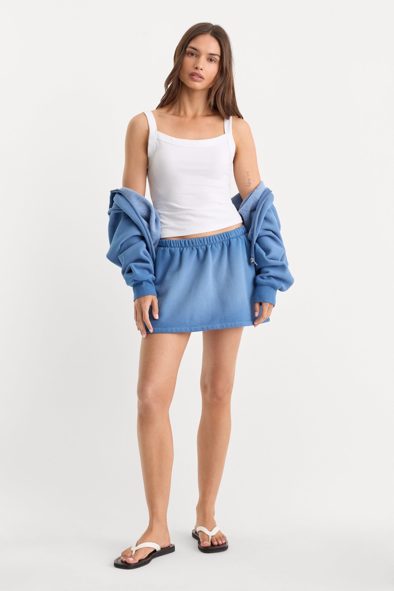THE FLEECE SKORT | BLUE DRIFT