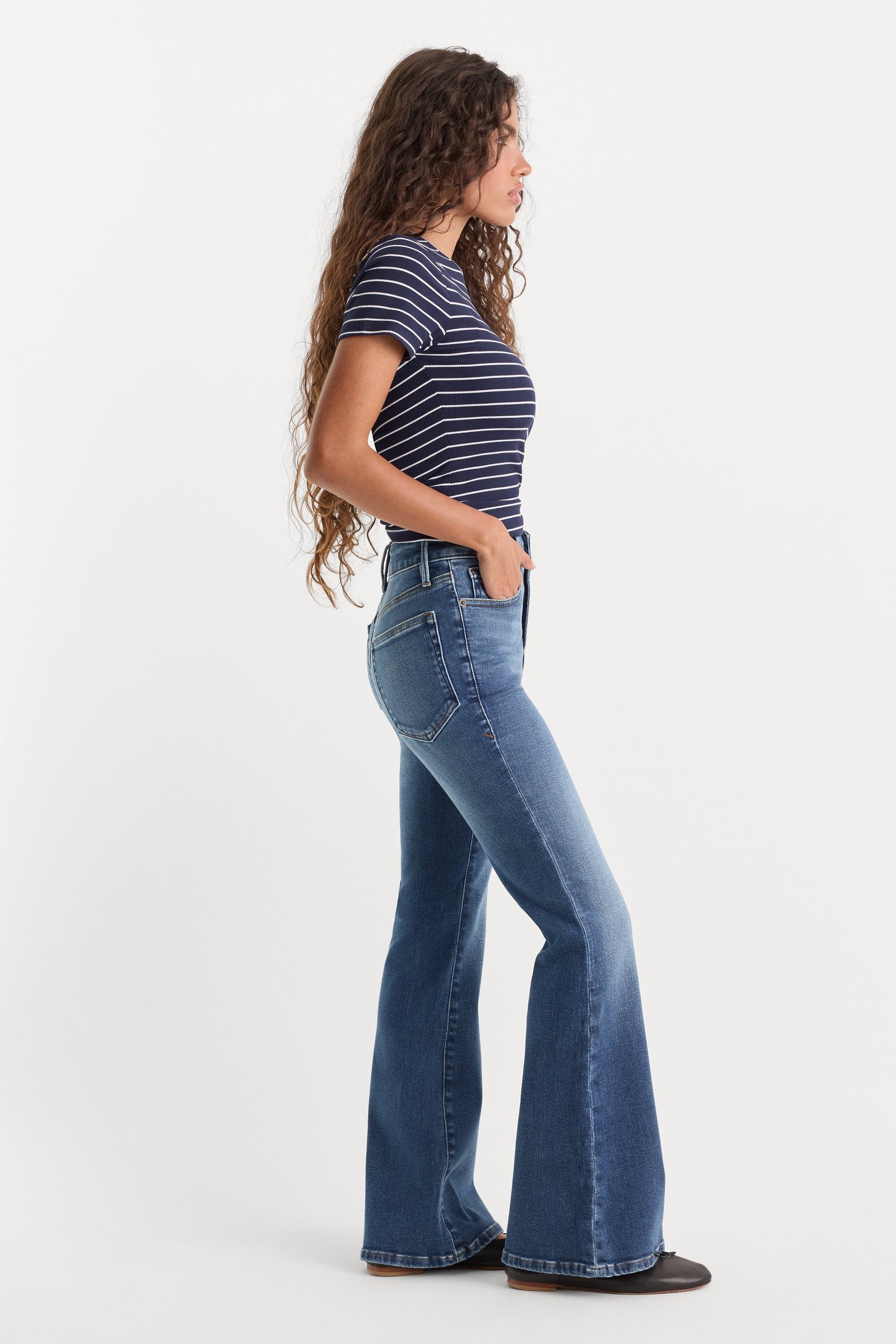 SOFT TECH GOOD PETITE FLARE JEANS | INDIGO1233 - Image 3