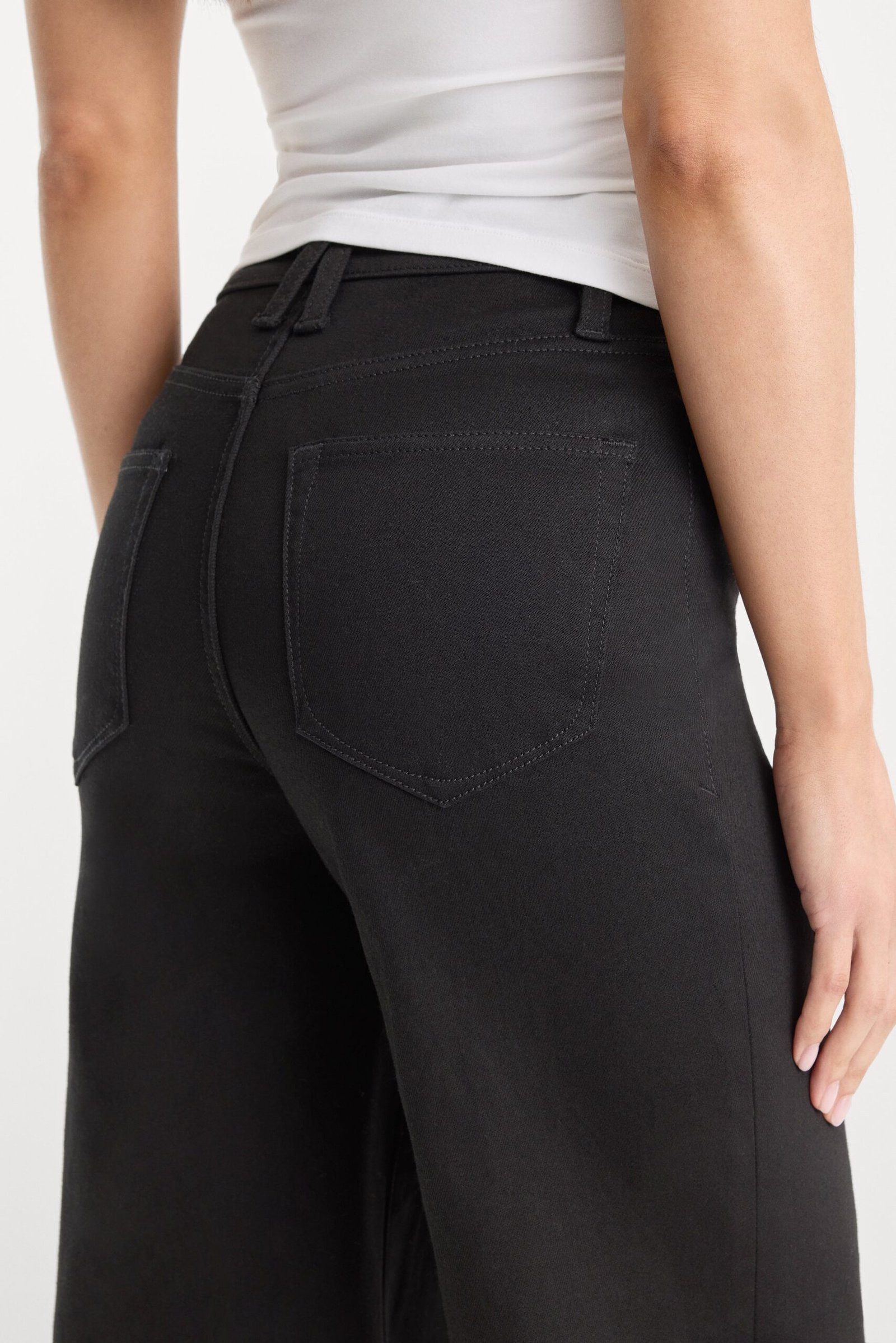 NEVER FADE GOOD WAIST PALAZZO JEANS | BLACK - Image 6
