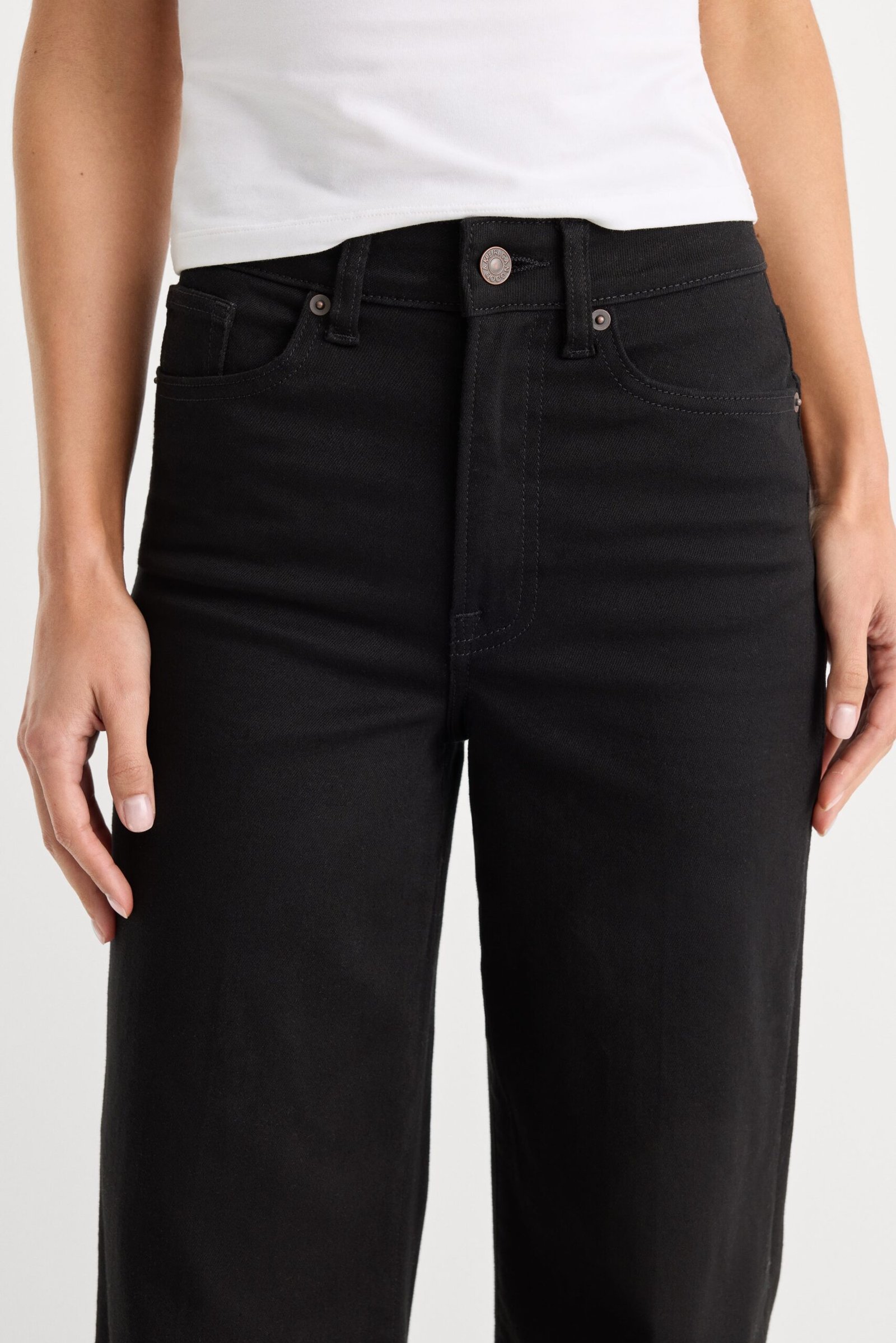 NEVER FADE GOOD WAIST PALAZZO JEANS | BLACK - Image 4