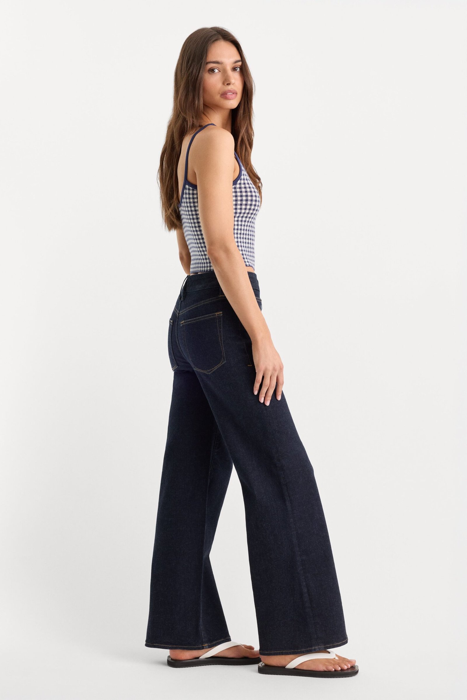 Alternative view of ALWAYS FITS PETITE SLIM PALAZZO JEANS | DENETHICBLUE04