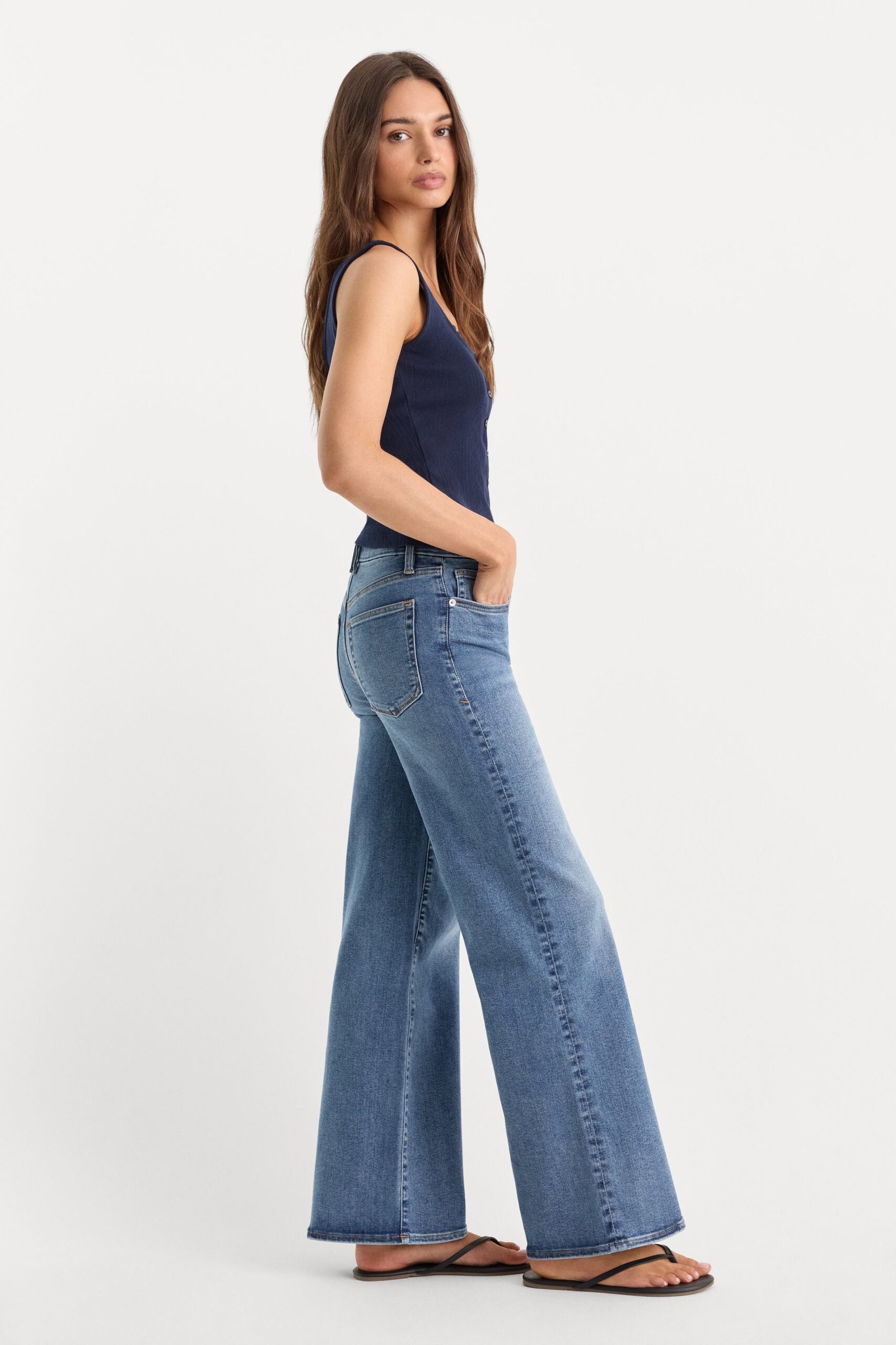 Alternative view of ALWAYS FITS PETITE SLIM PALAZZO JEANS | TAWNY