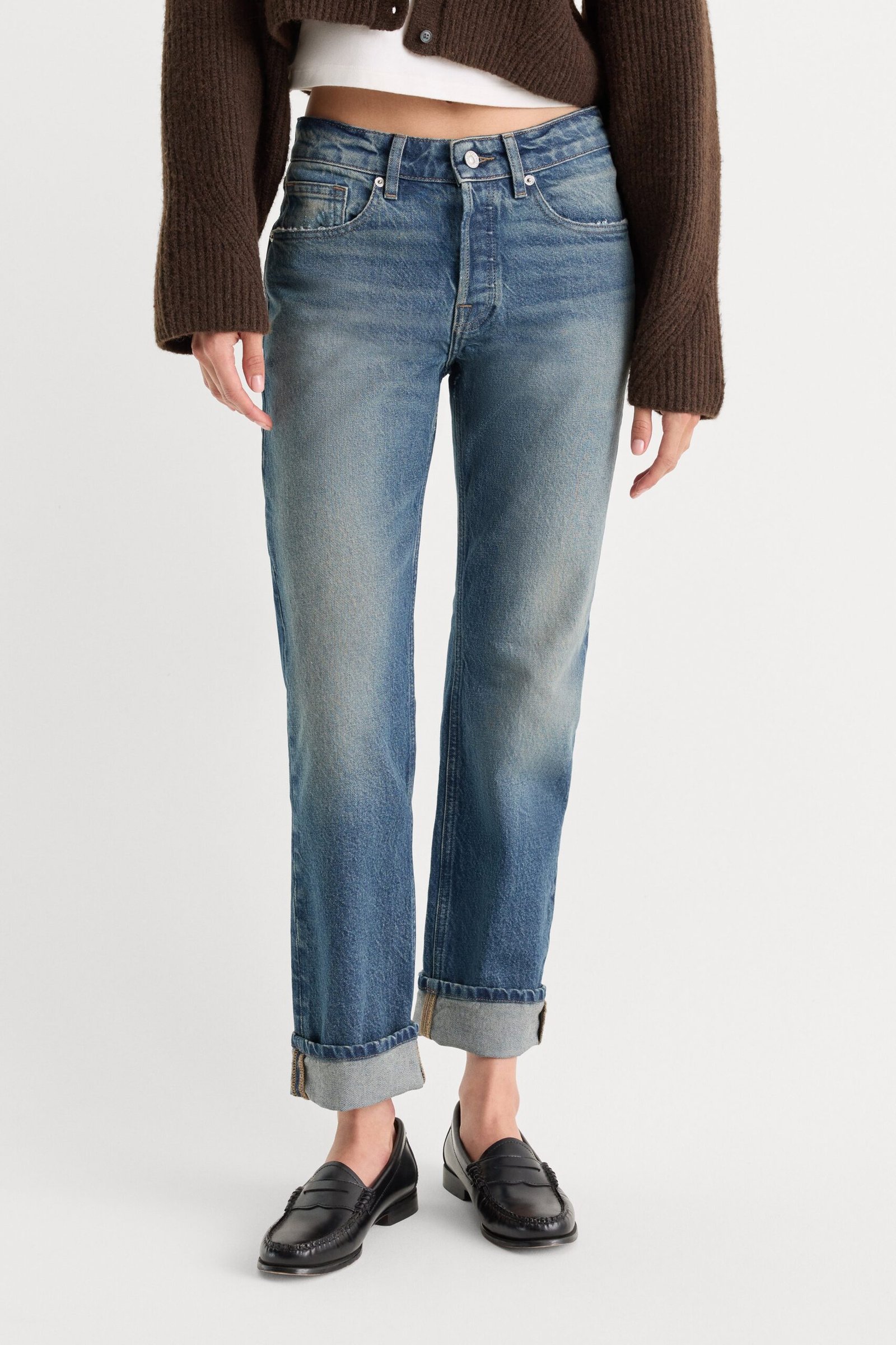 Alternative view of VINTAGE STRAIGHT ANKLE JEANS | INDIGO1282