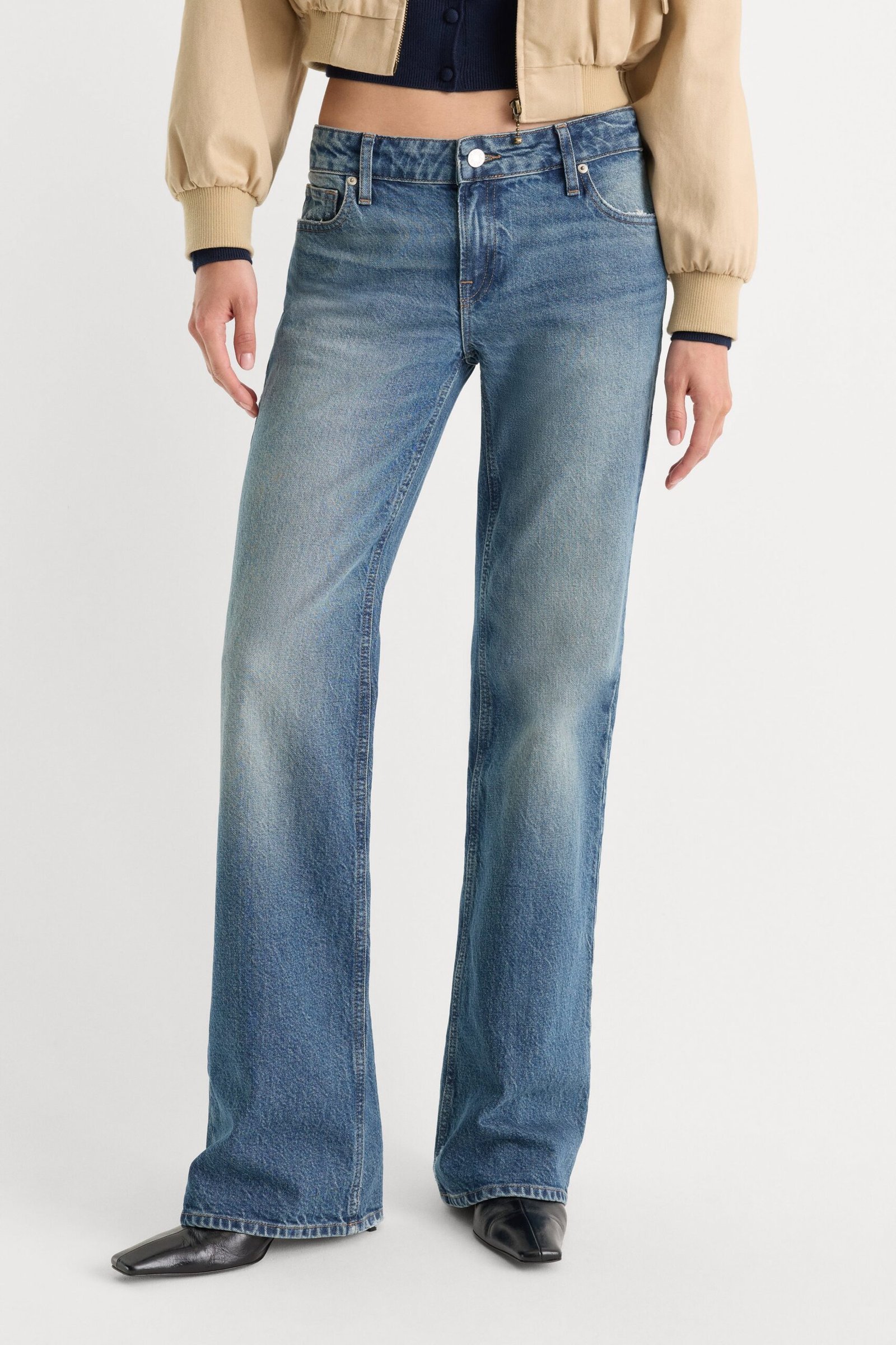 Alternative view of VINTAGE LOW RISE BOOTCUT JEANS | INDIGO1282
