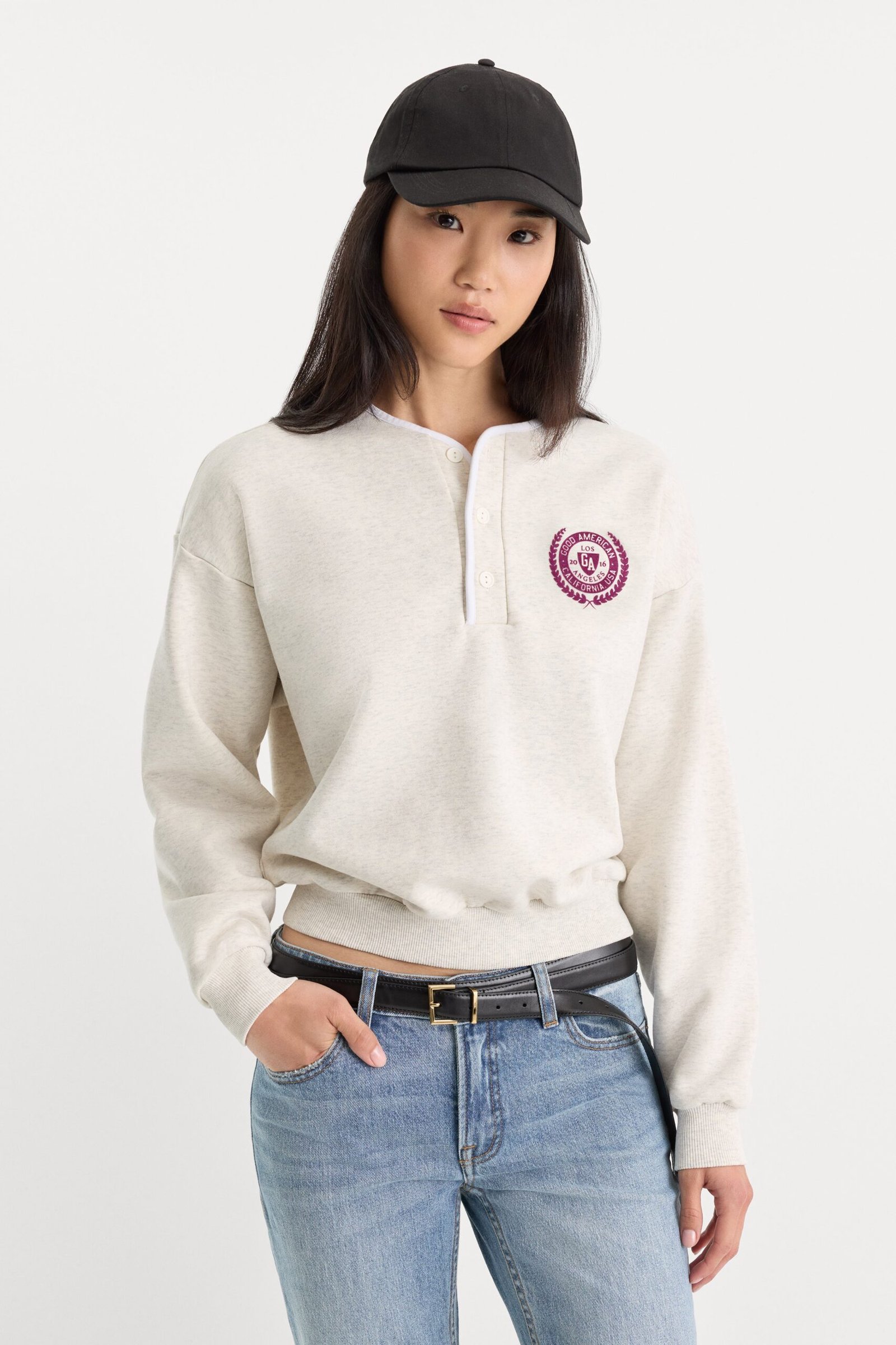 THE BRUSHED FLEECE HENLEY | OATMEAL