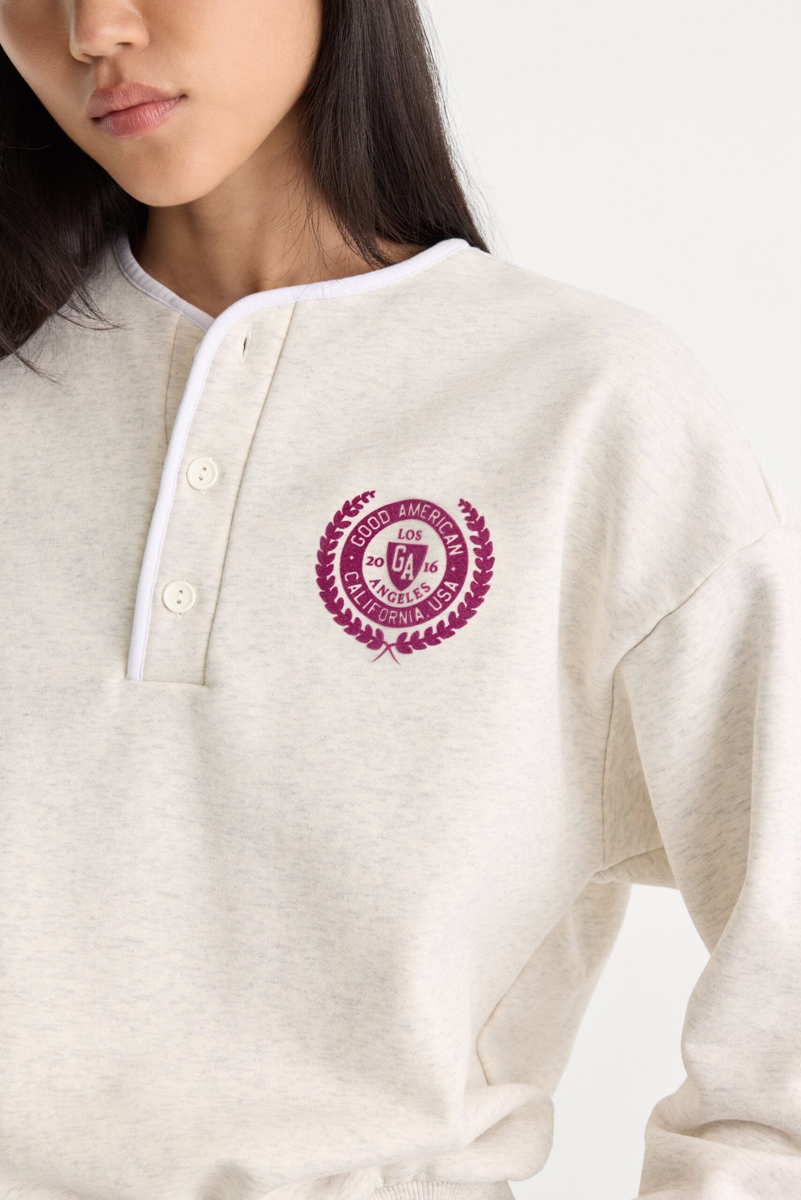 Alternative view of THE BRUSHED FLEECE HENLEY | OATMEAL
