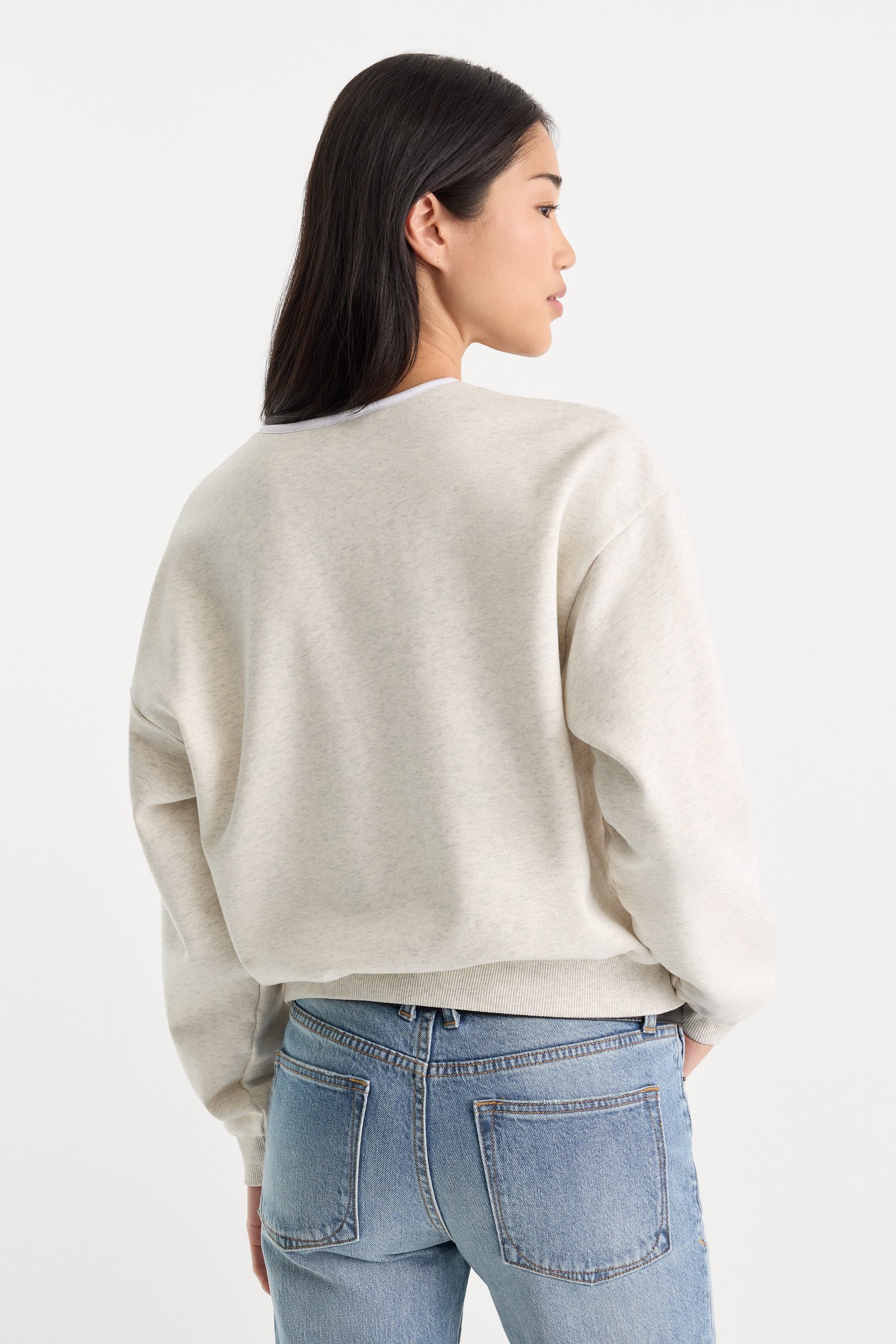 THE BRUSHED FLEECE HENLEY | OATMEAL - Image 5