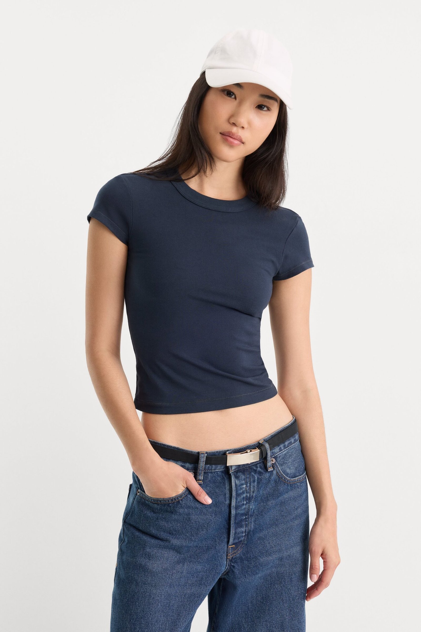 THE CAP SLEEVE TEE | NEW NAVY