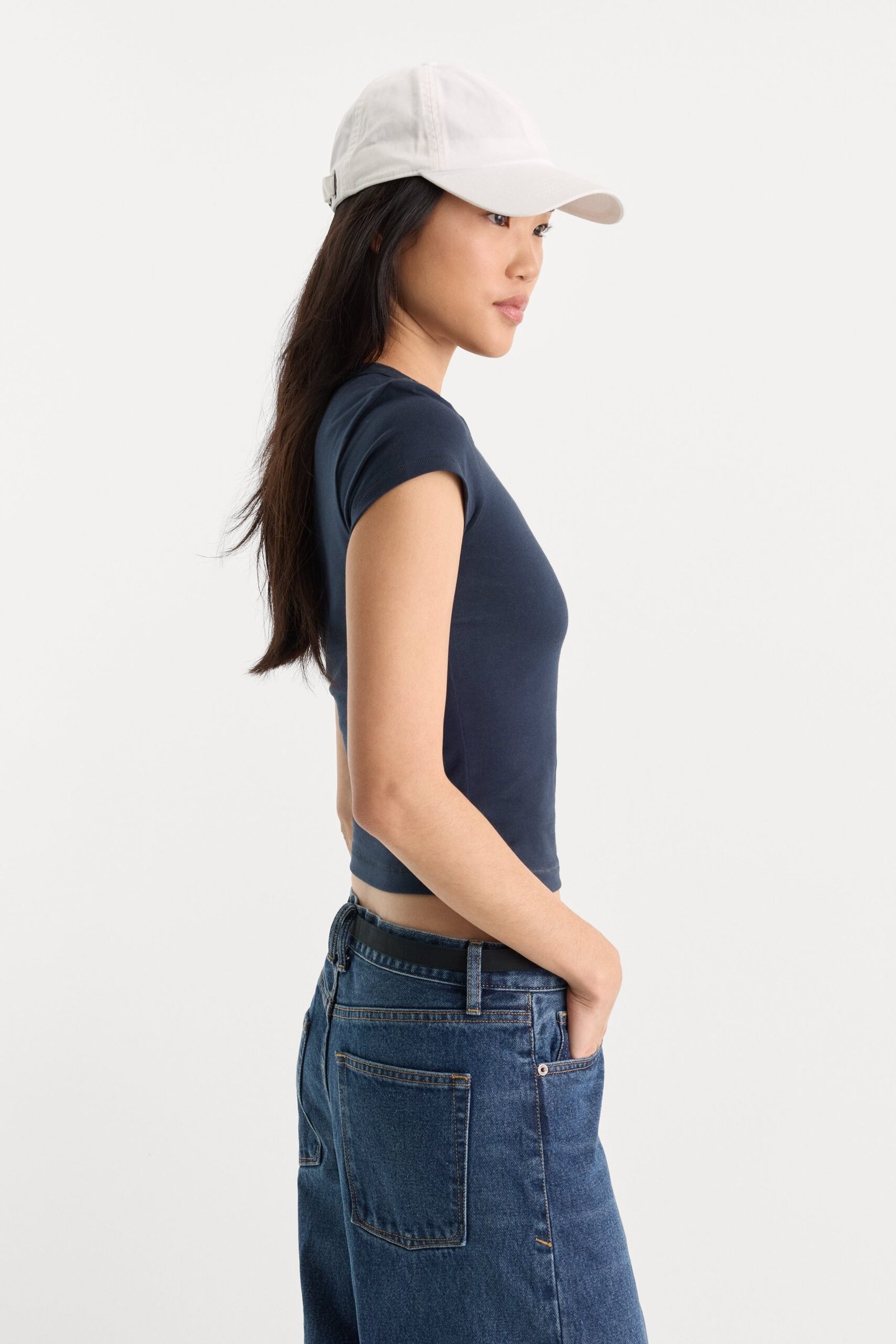 Alternative view of THE CAP SLEEVE TEE | NEW NAVY