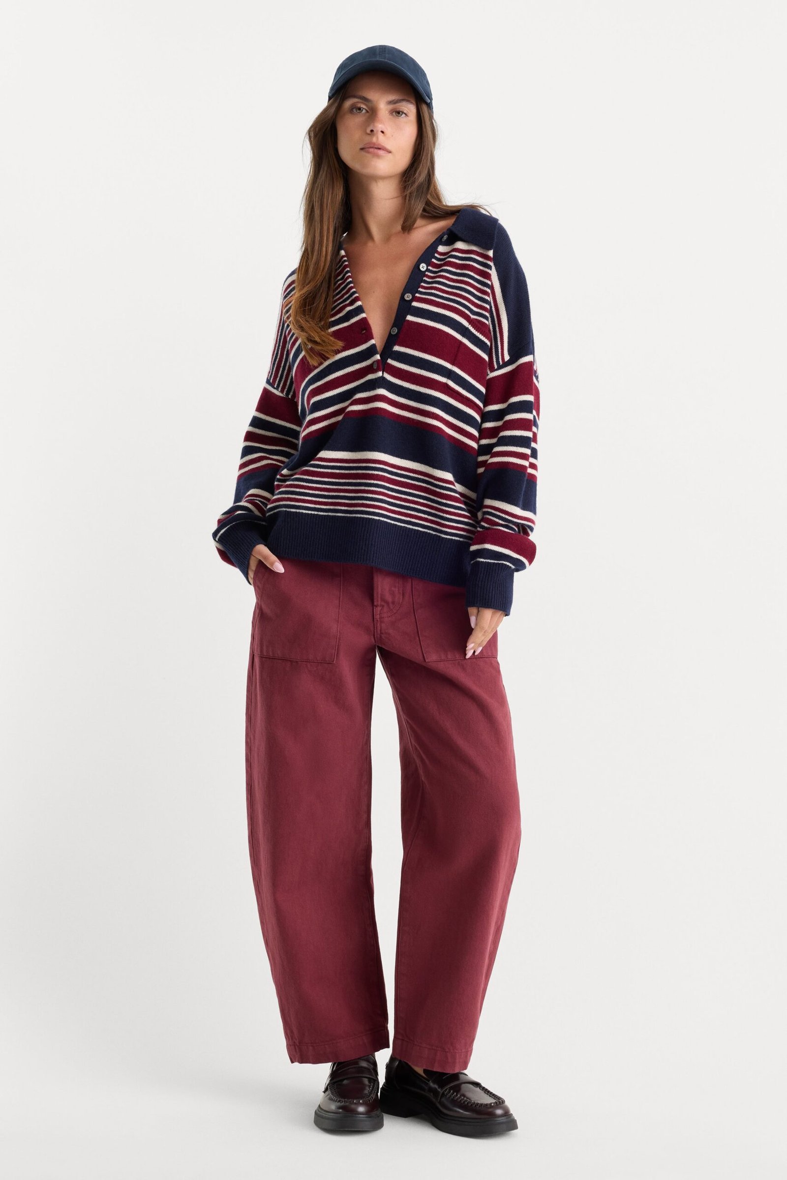 VINTAGE BARREL ANKLE JEANS | BERRY NOIR