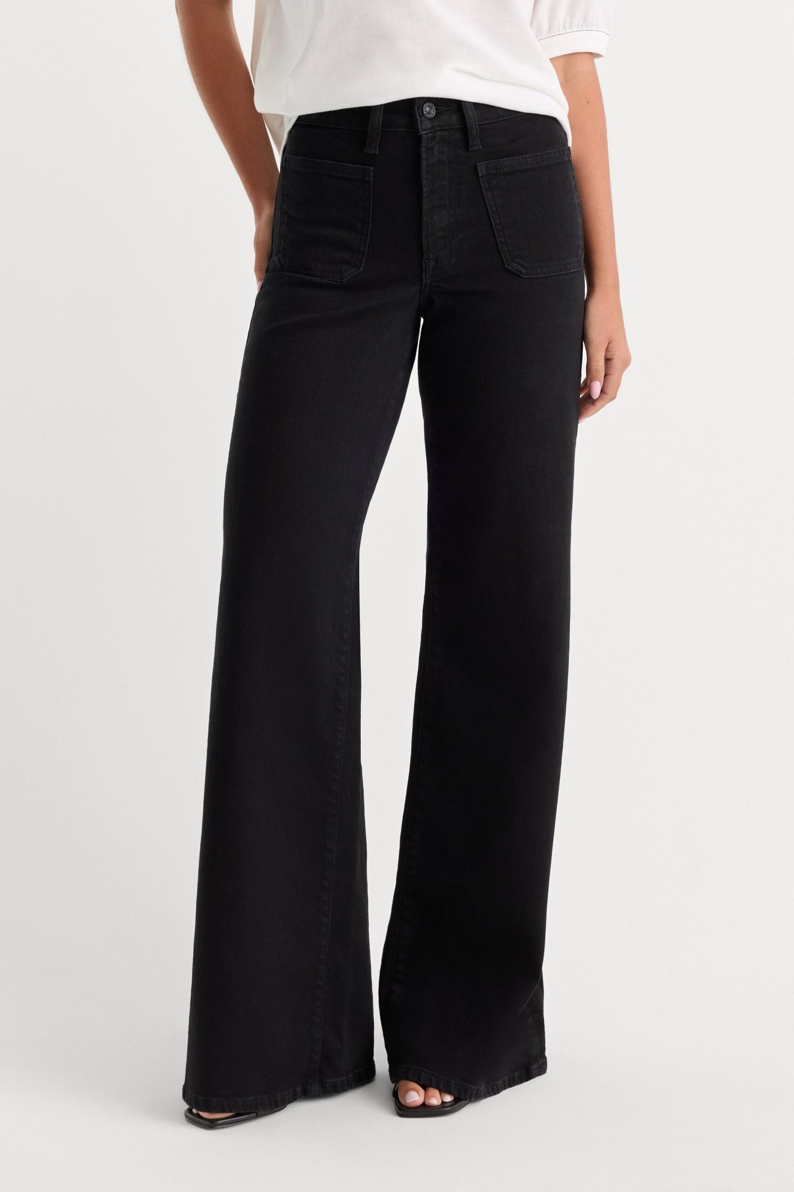 Alternative view of GOOD WAIST PALAZZO JEANS | BLACK001