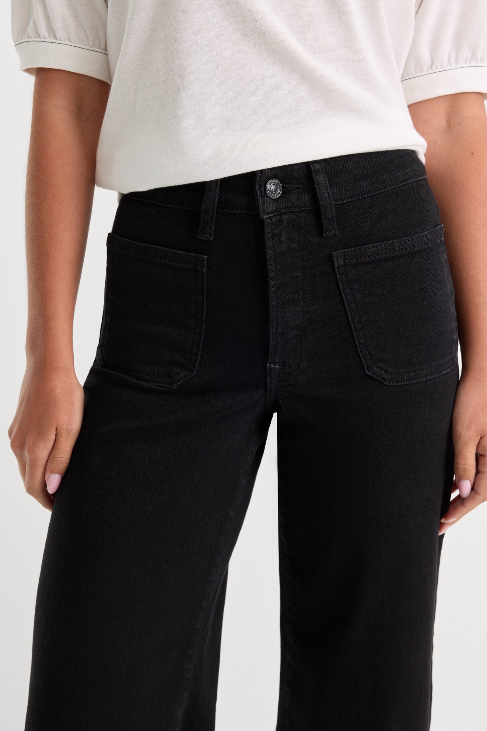 GOOD WAIST PALAZZO JEANS | BLACK001 - Image 4