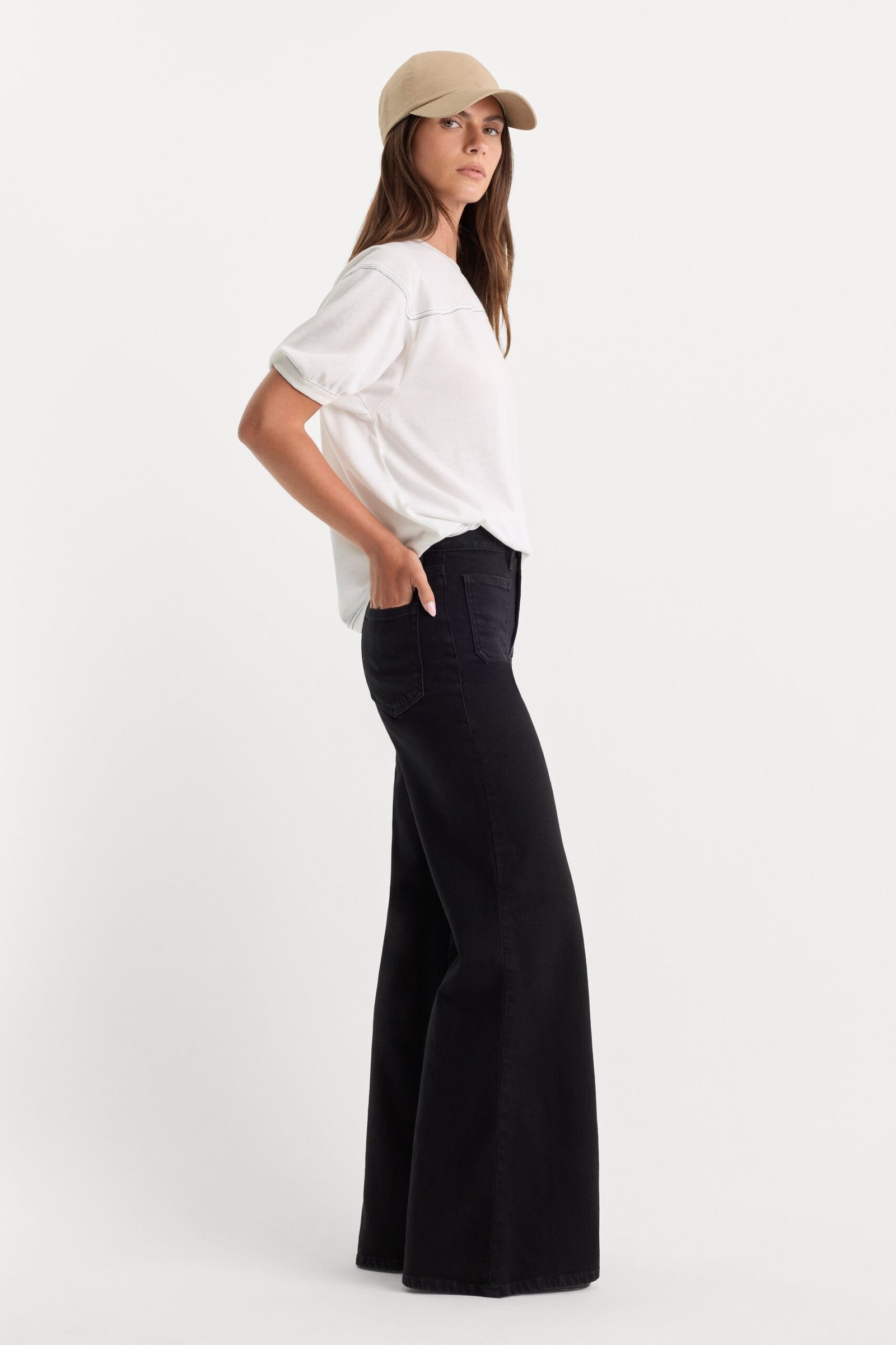 Alternative view of GOOD PETITE PALAZZO JEANS | BLACK001