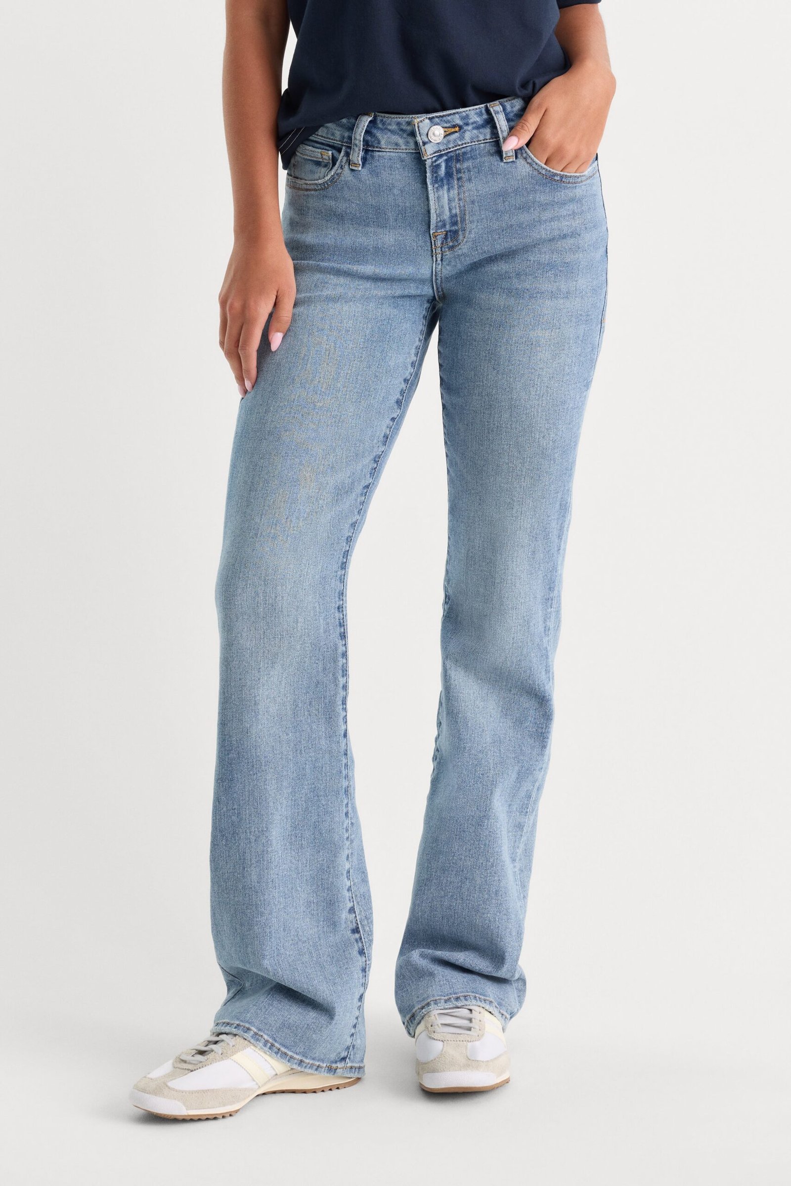 Alternative view of GOOD LOW RISE BOOTCUT JEANS | WHISPER