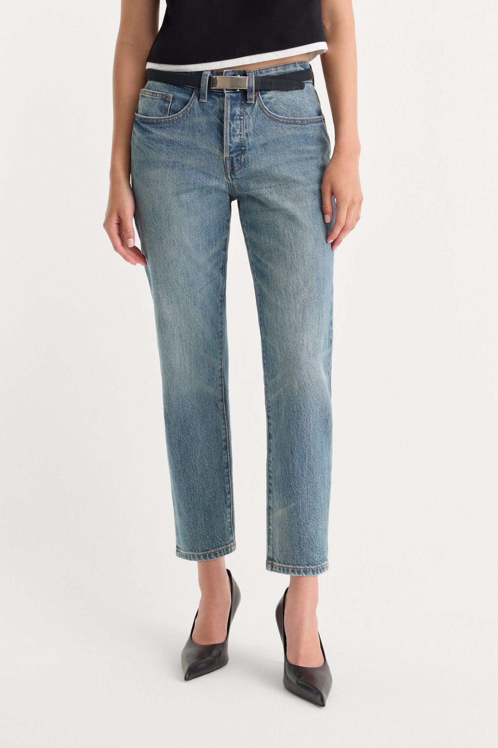 Alternative view of VINTAGE STRAIGHT ANKLE JEANS | OAK
