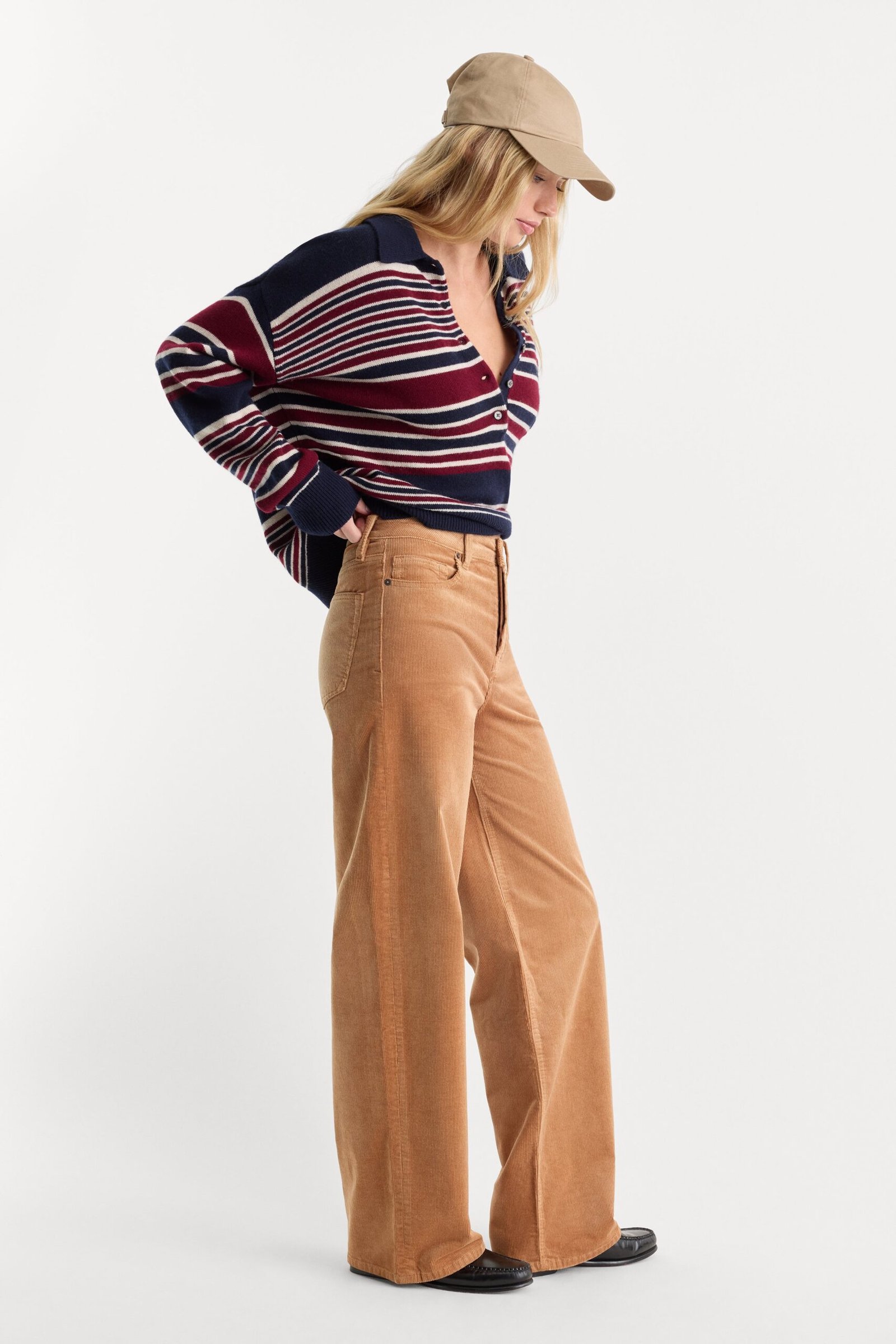 VINTAGE WIDE CORDUROY PANT | CAFE CLAY - Image 3