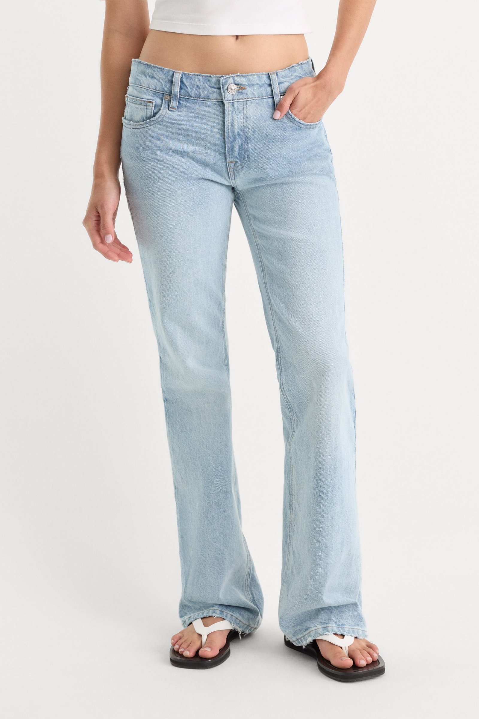 Alternative view of VINTAGE LOW RISE BOOTCUT JEANS | INDIGO1220