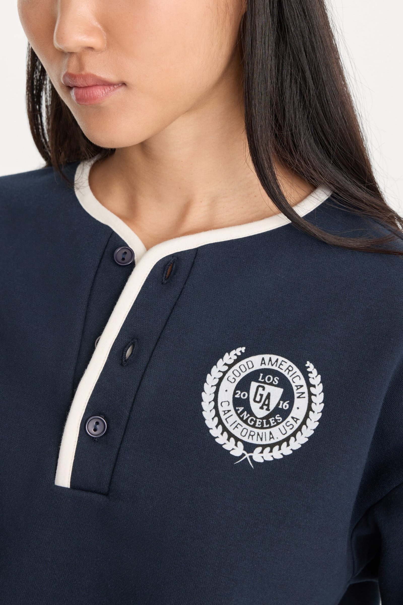 Alternative view of THE BRUSHED FLEECE HENLEY | NEW NAVY