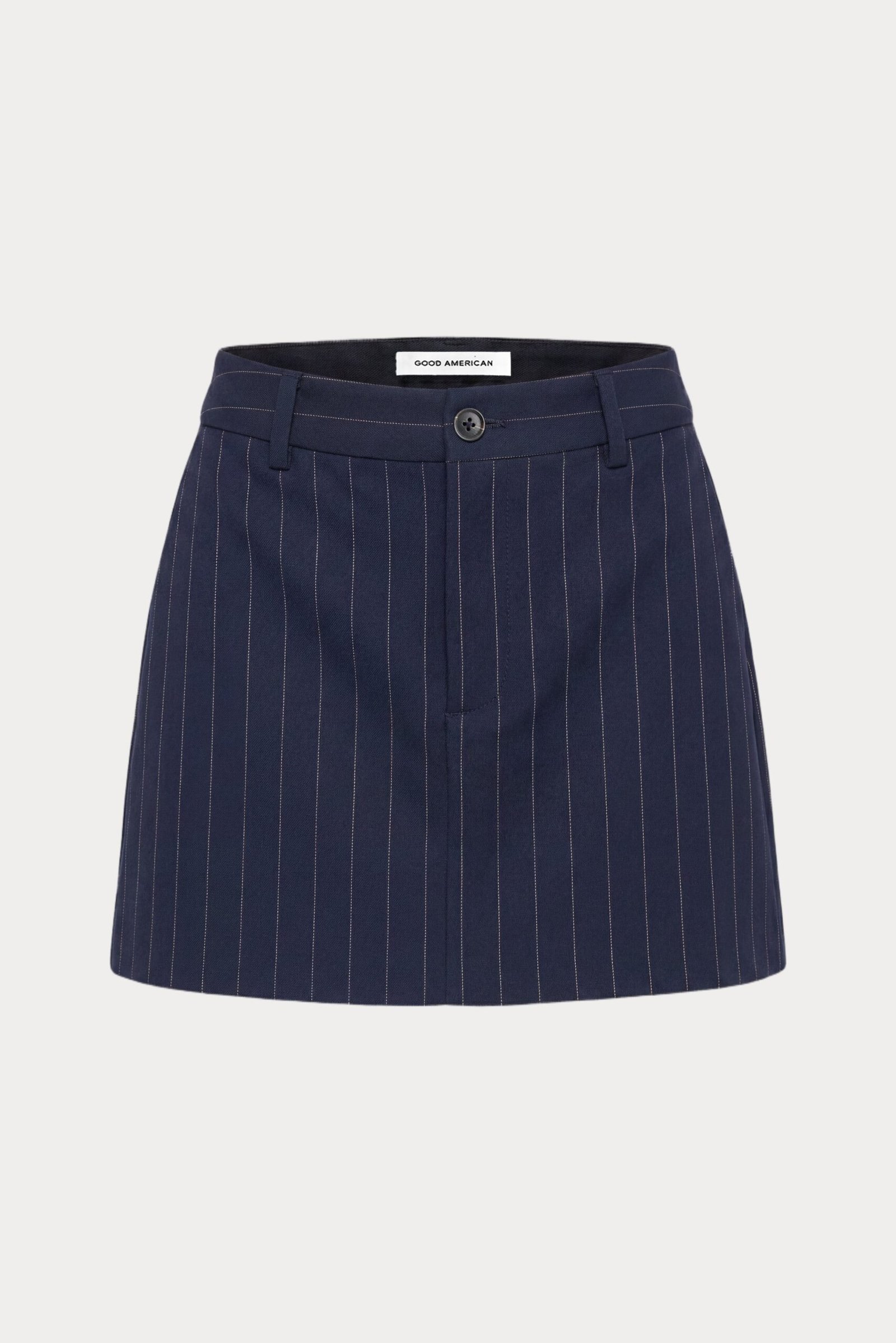 THE TROUSER MINI SKIRT | NAVY PINSTRIPE - Image 6