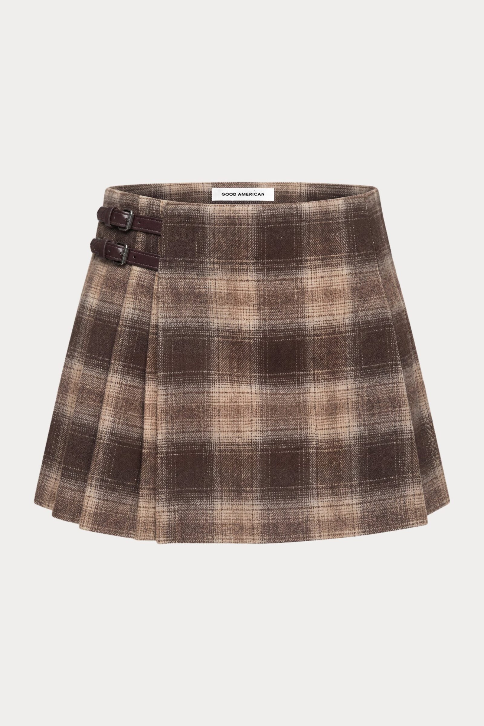 THE MICRO BUCKLE SKIRT | MOCHA PLAID - Image 6
